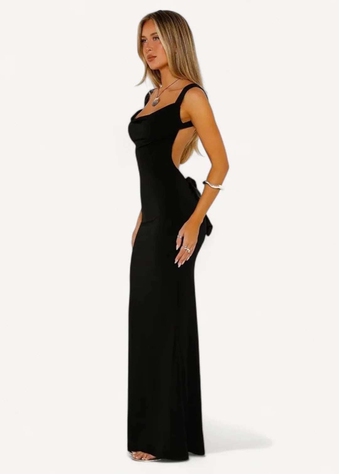 Elegante Maxi Jurk met Nauwsluitende Pasvorm