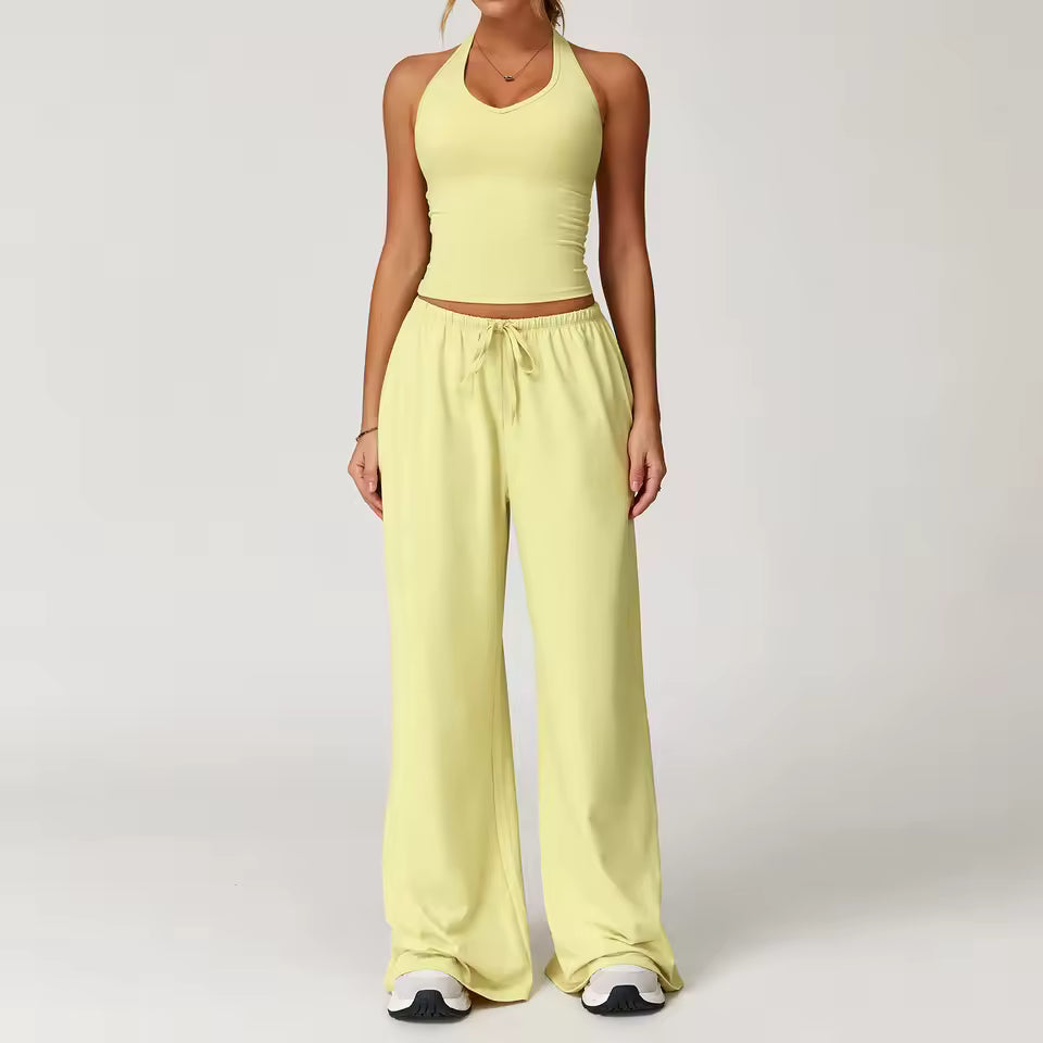 Haltertop en Wijde Broek Set