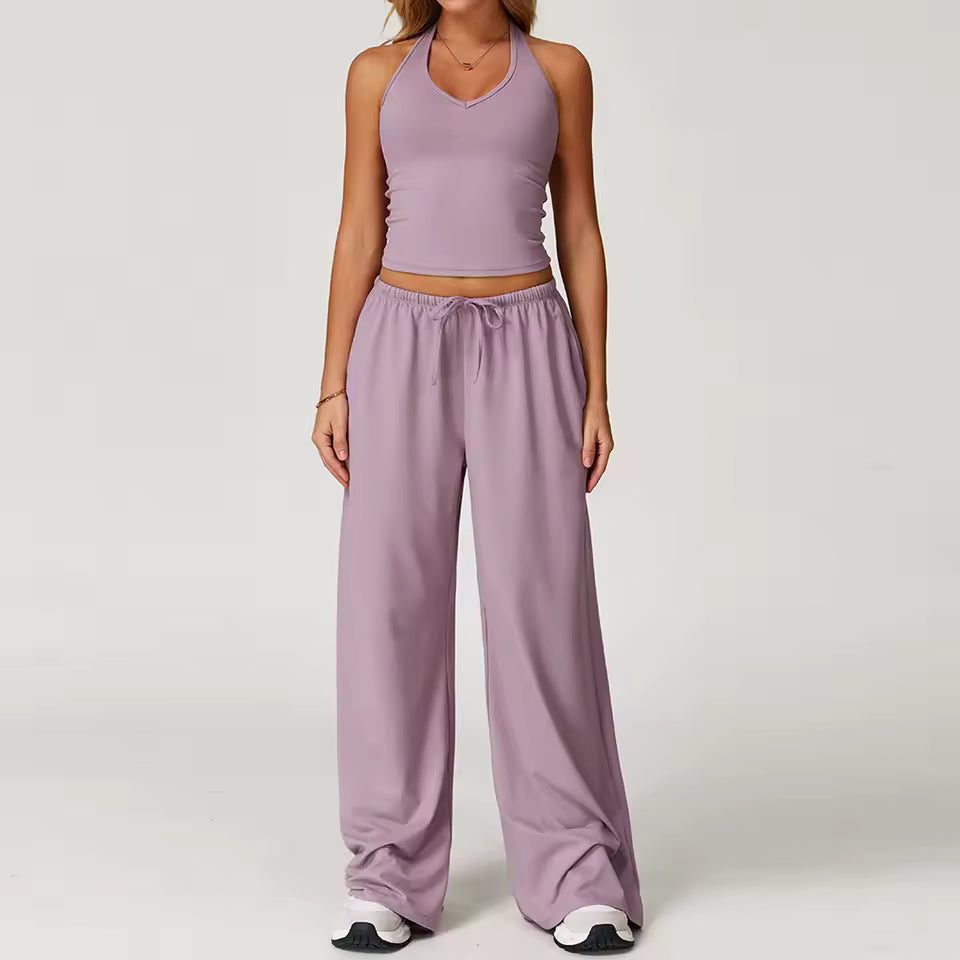 Haltertop en Wijde Broek Set