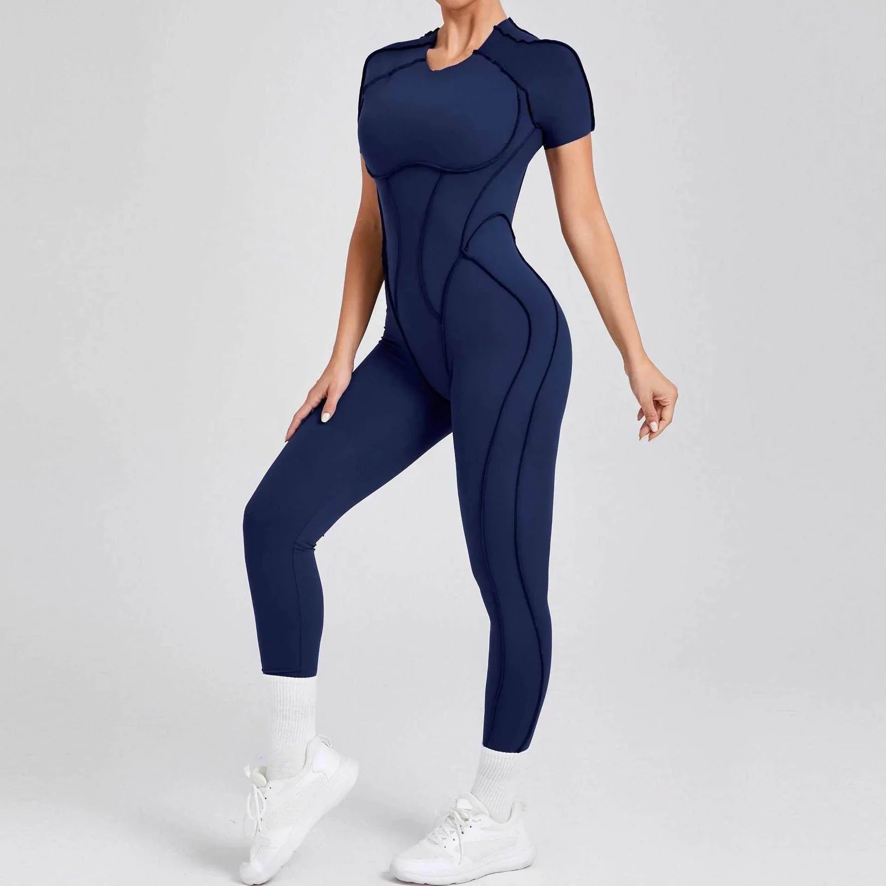 Sportieve Jumpsuit met Korte Mouwen