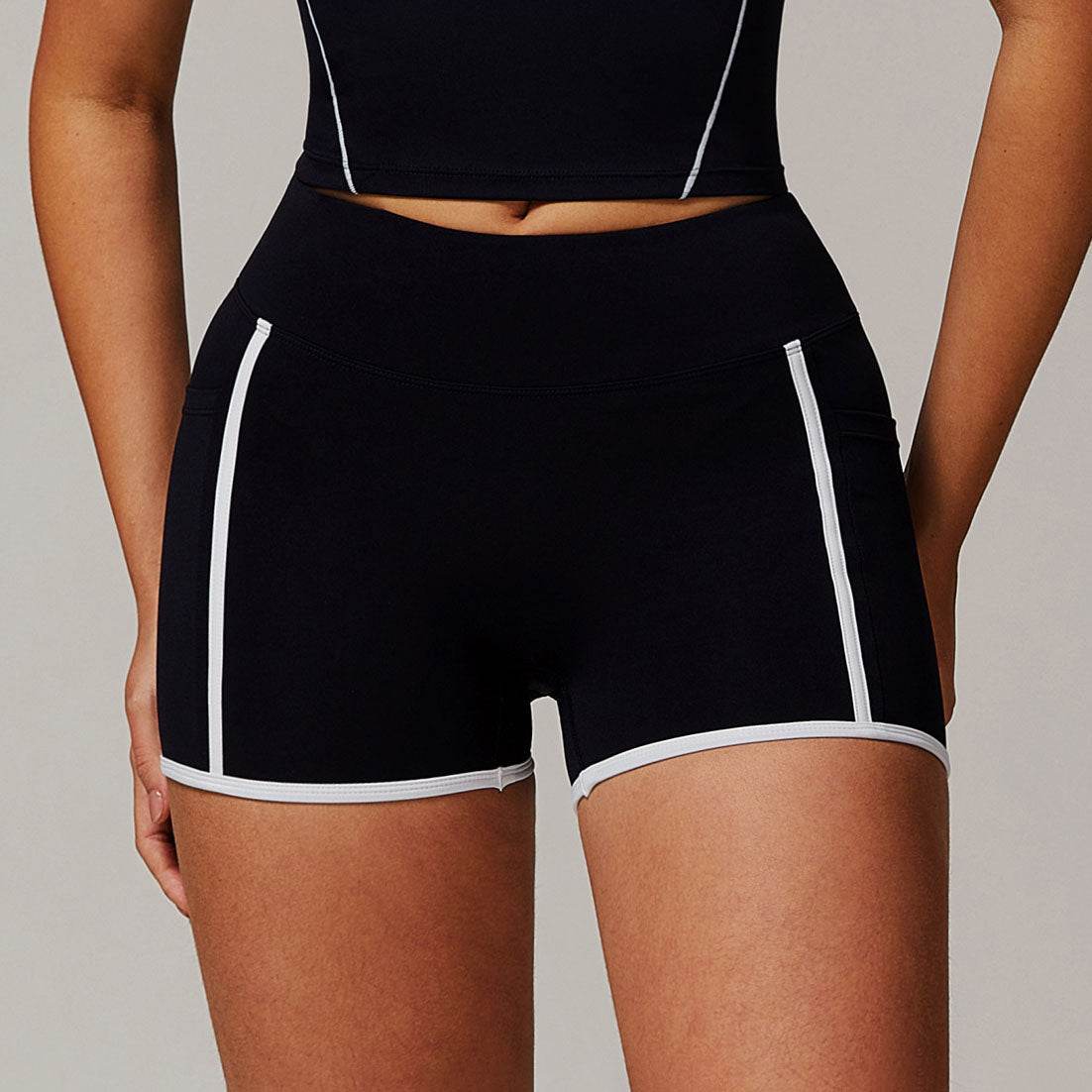 Sportieve High Waist Shorts met Contrasterende Details