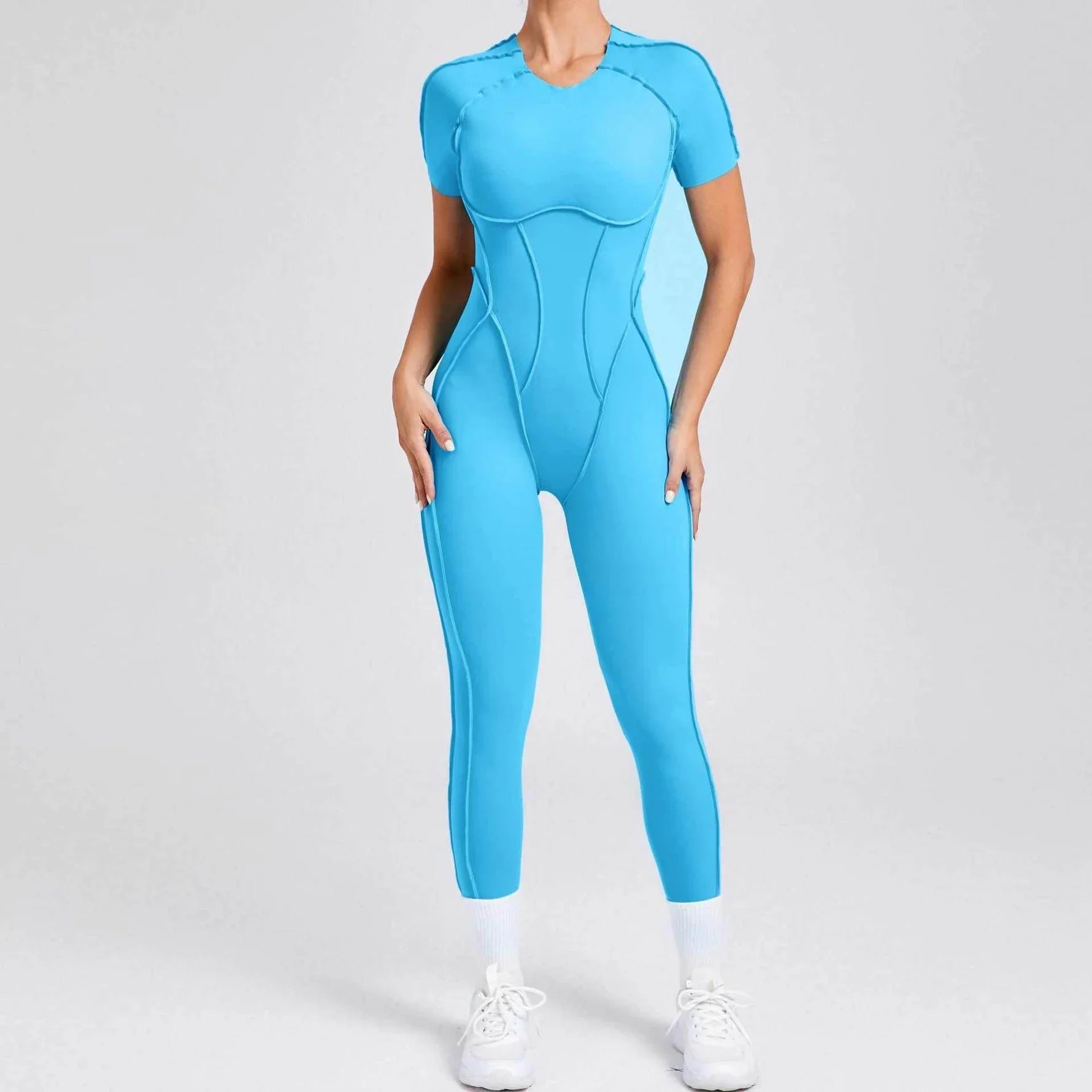 Sportieve Jumpsuit met Korte Mouwen