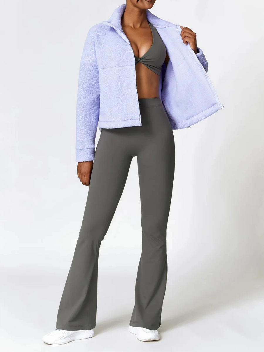 Fitness mjuk fleecejacka