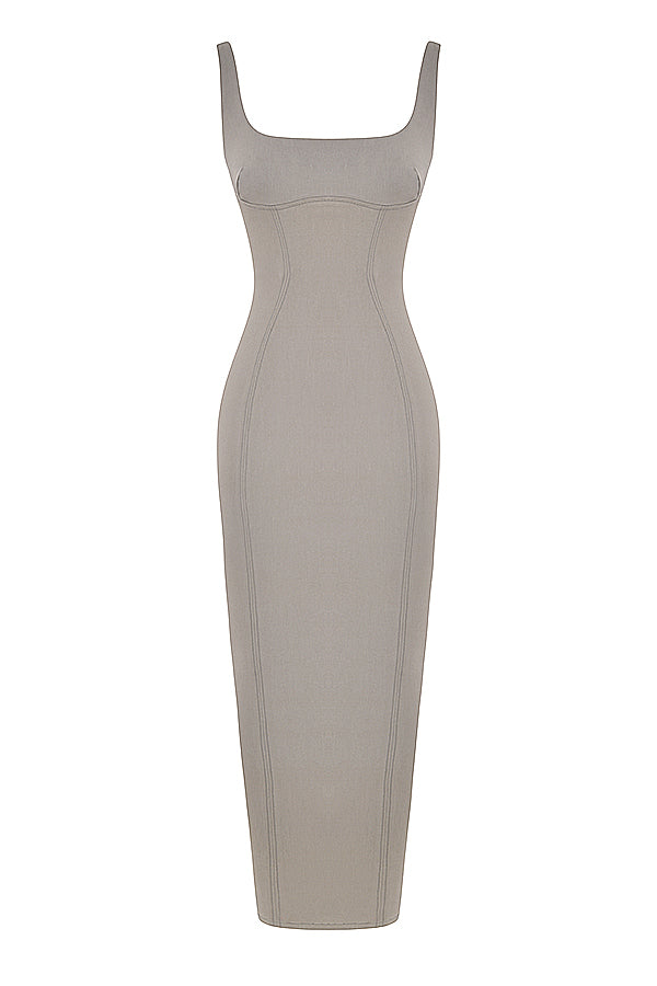 Smoke bodycon långklänning