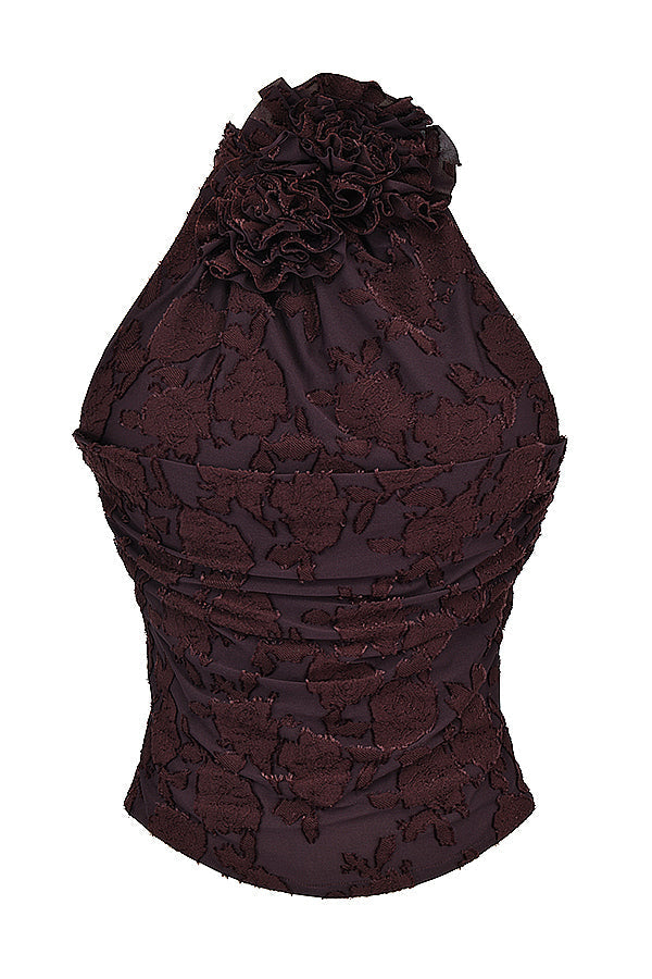 Cocoa halterneck rygglös topp med lång kjol