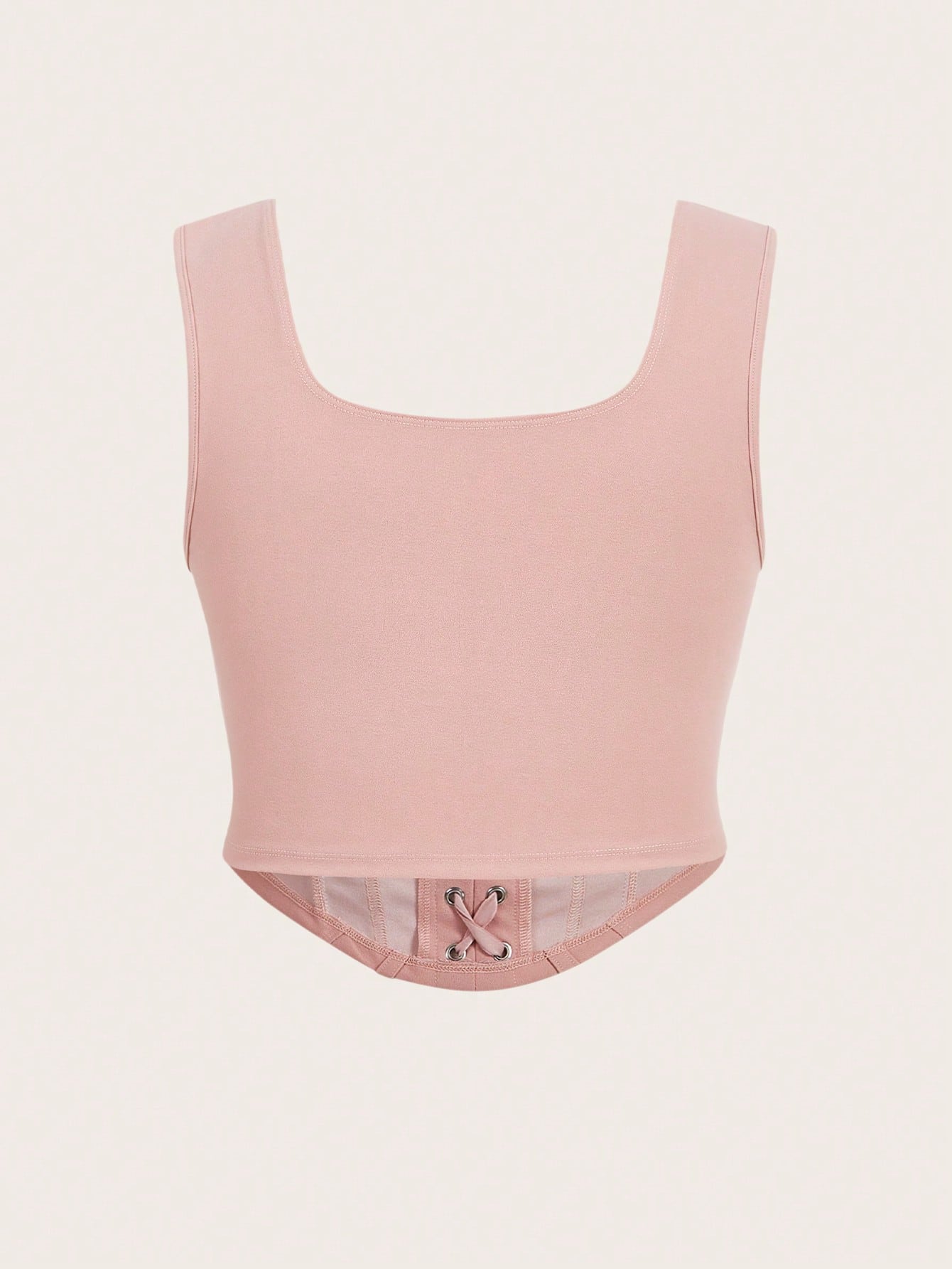 Lace-Up Top met Strakke Pasvorm