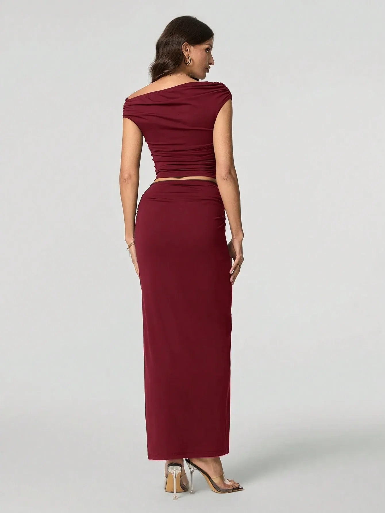 Off-Shoulder Twee-Delige Maxi Set