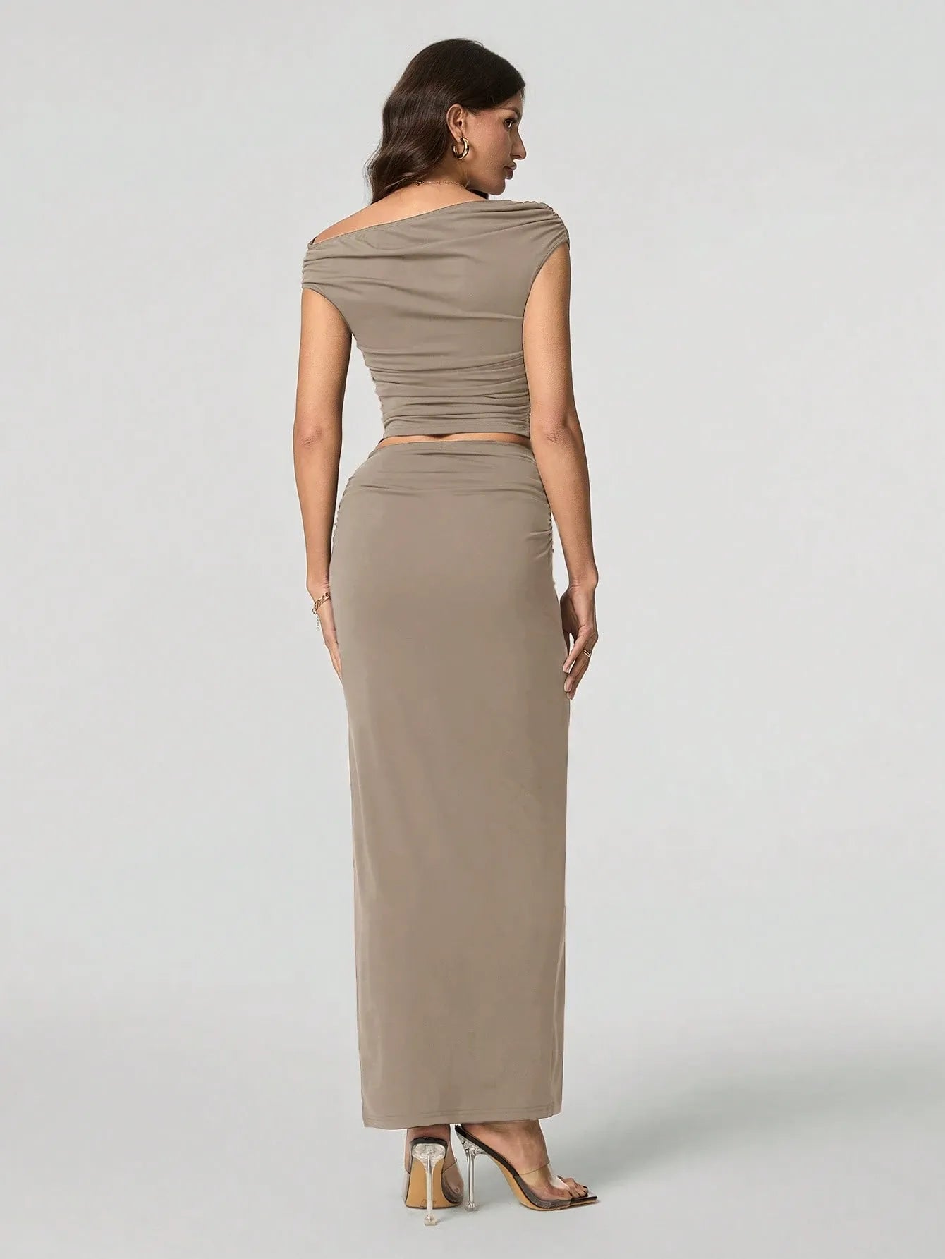 Off-Shoulder Twee-Delige Maxi Set