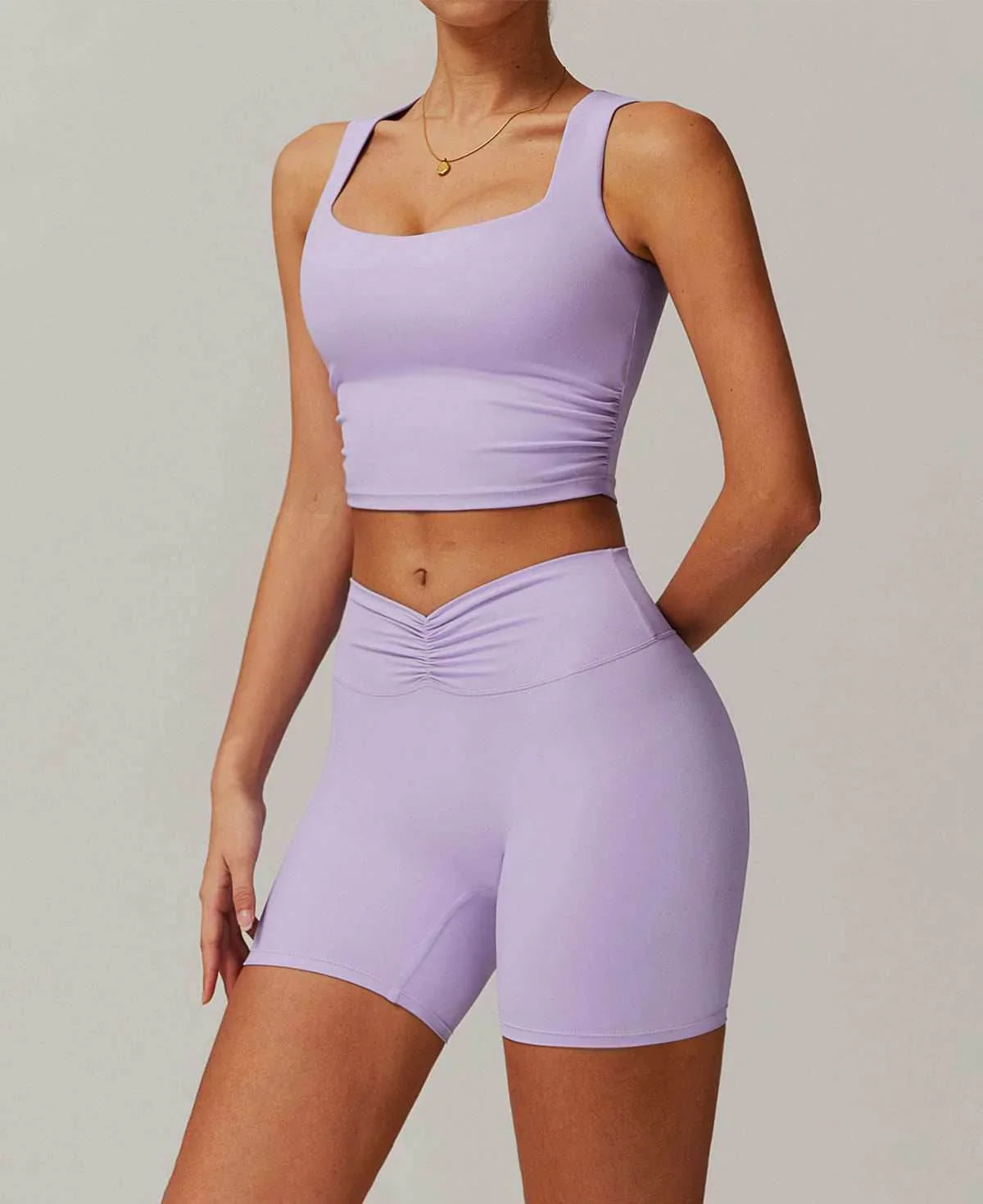 Naadloze Sportset met Top en Shorts