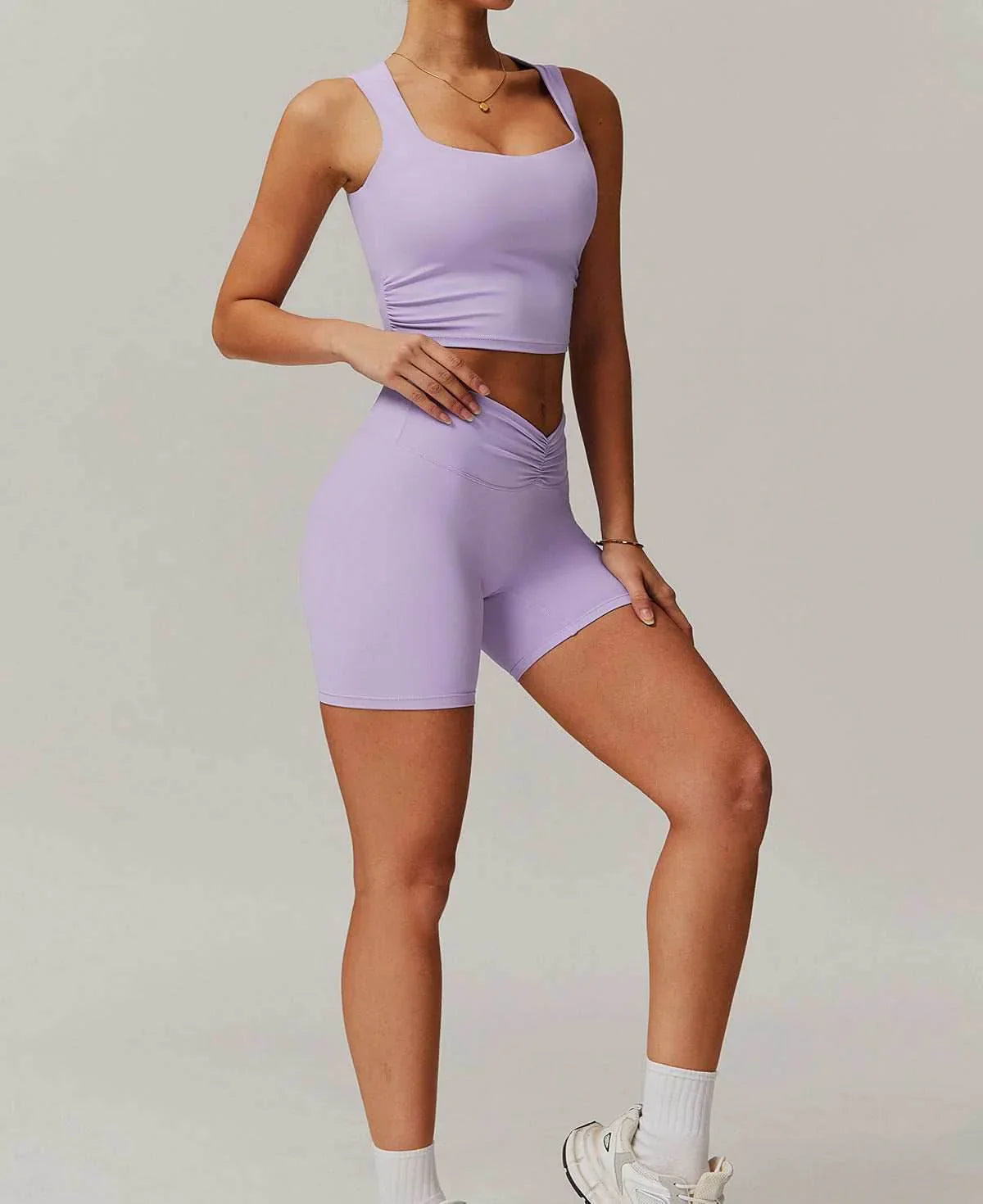 Naadloze Sportset met Top en Shorts
