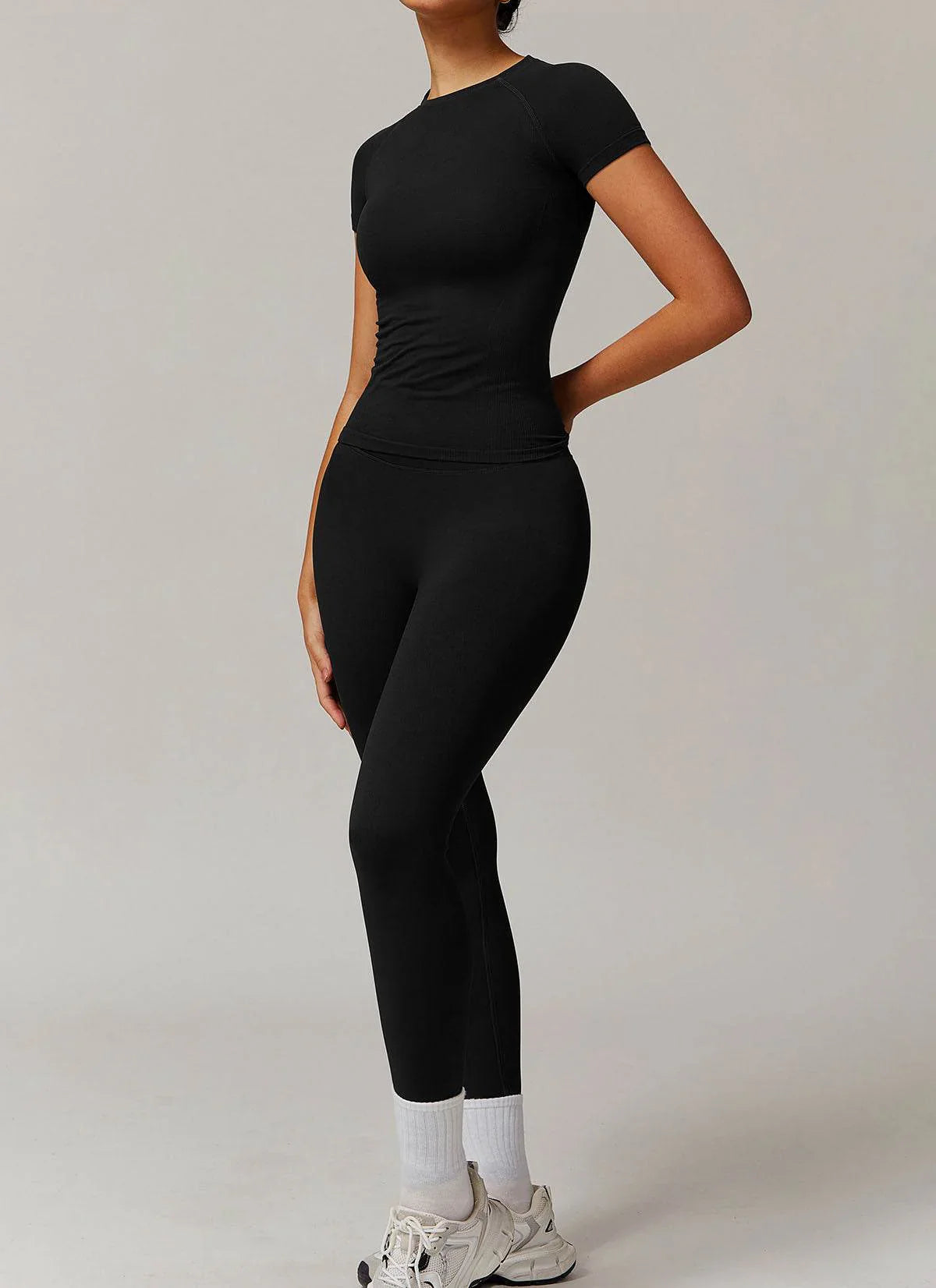 Naadloze Sportset met T-shirt en Legging