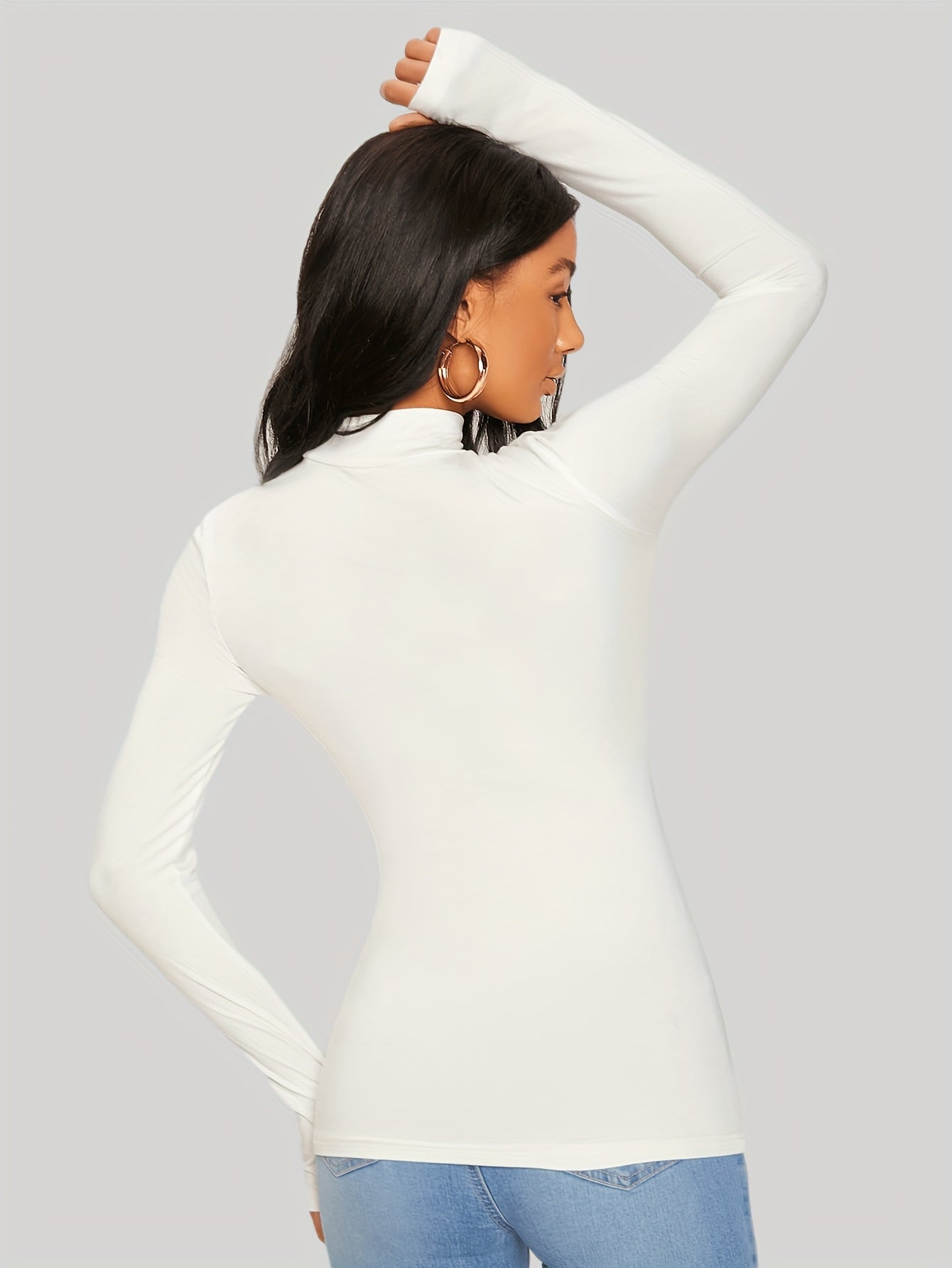 Långärmad T-shirt med turtleneck