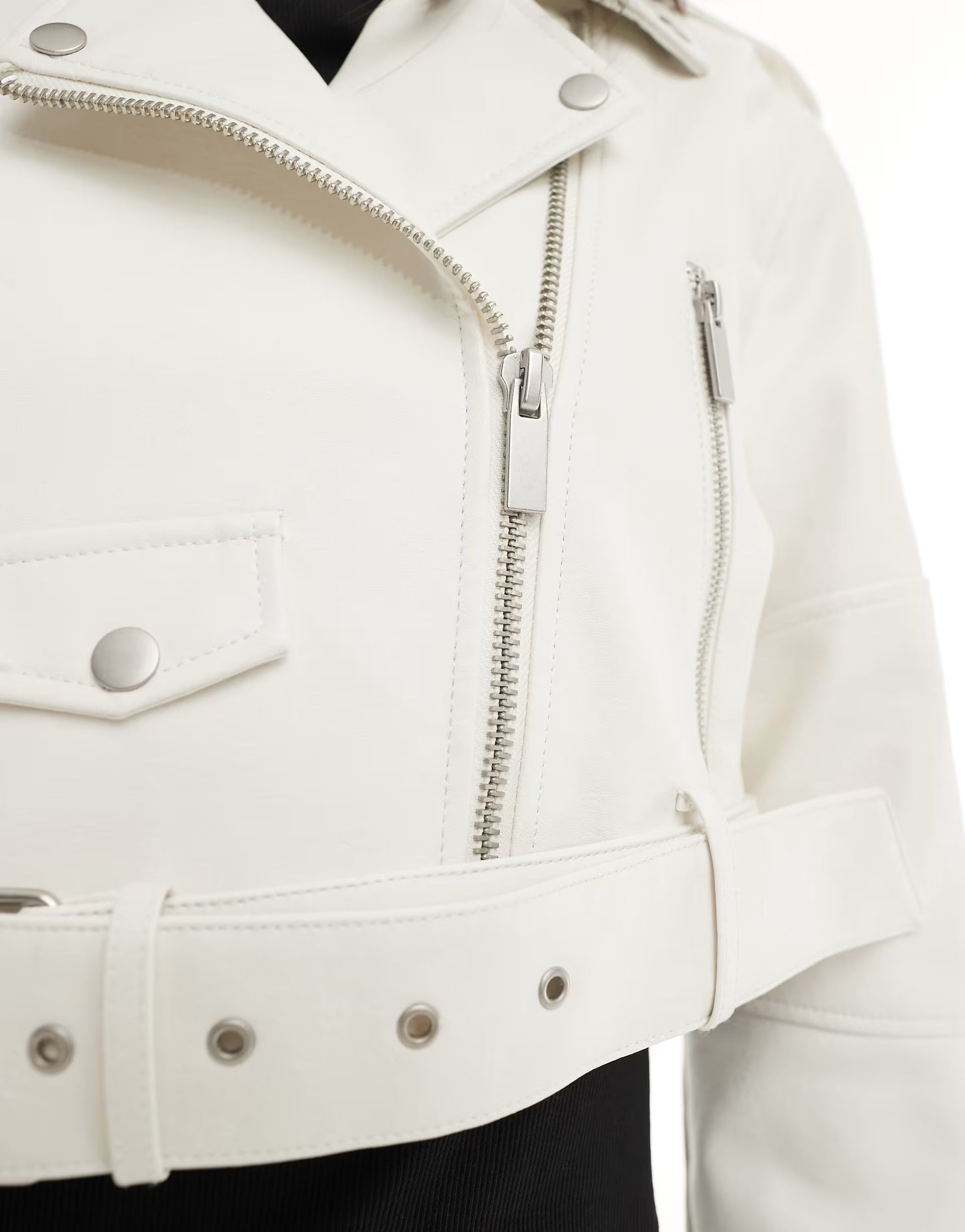 Cropped Bikerjack met Ritsdetails