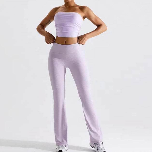 Geribbelde Bandeau Top