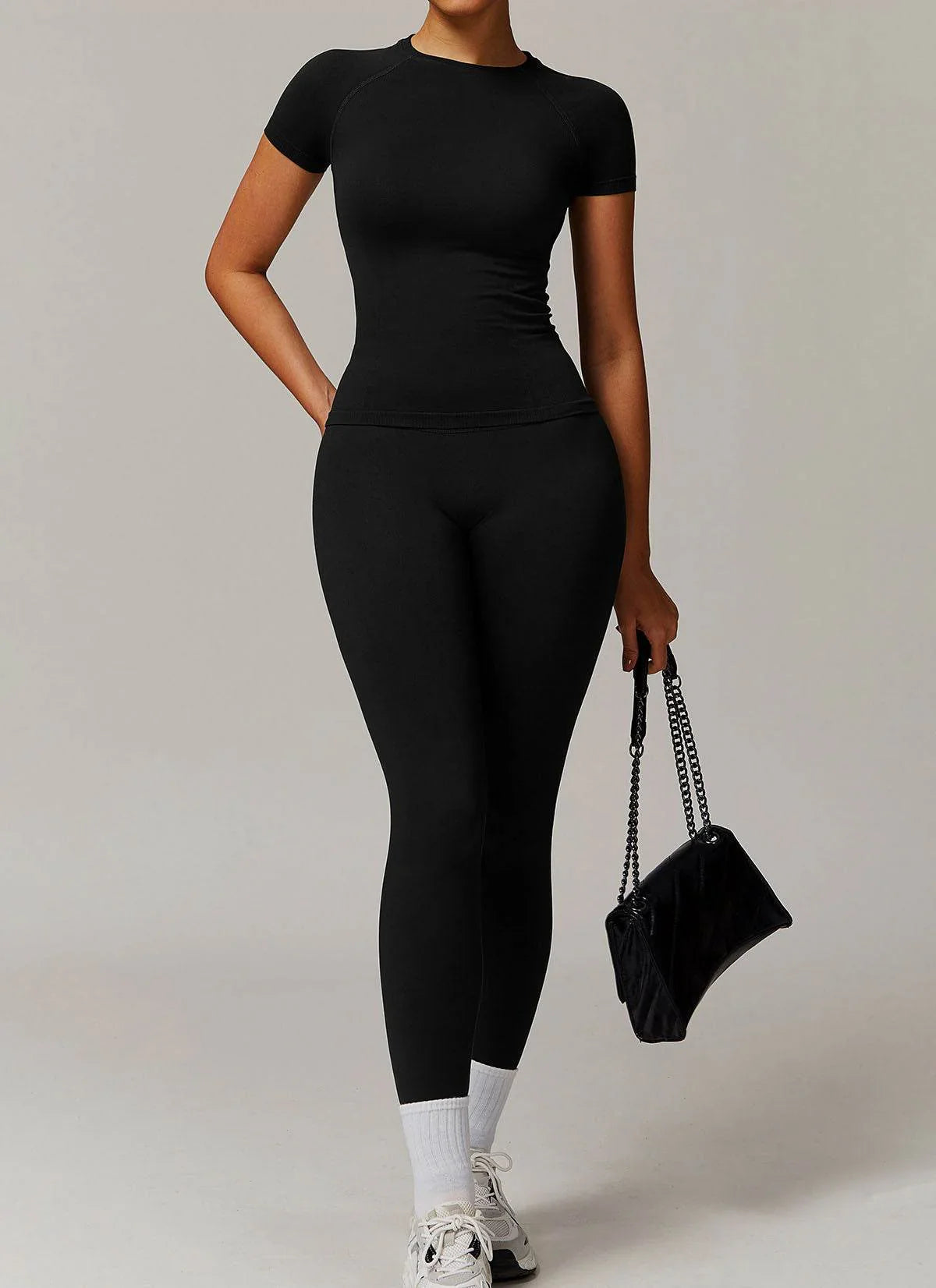 Naadloze Sportset met T-shirt en Legging