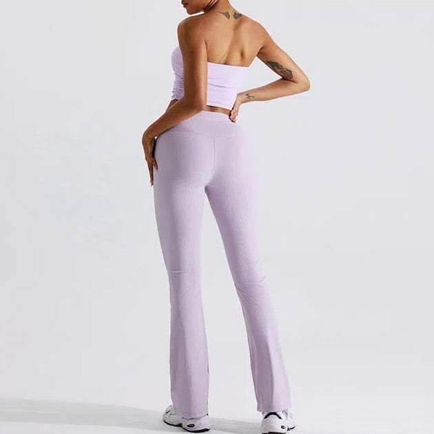 Geribbelde Bandeau Top