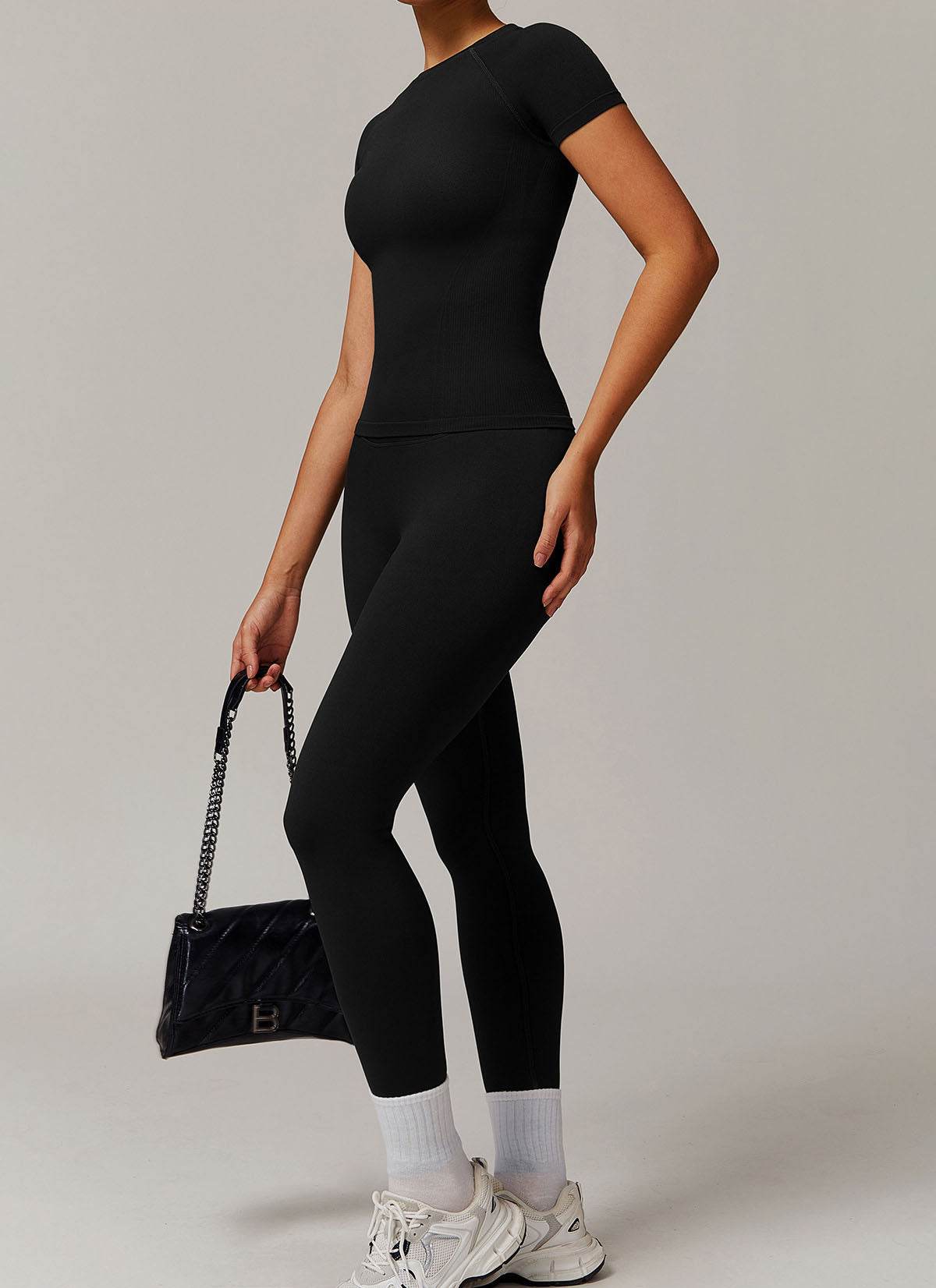Naadloze Sportset met T-shirt en Legging