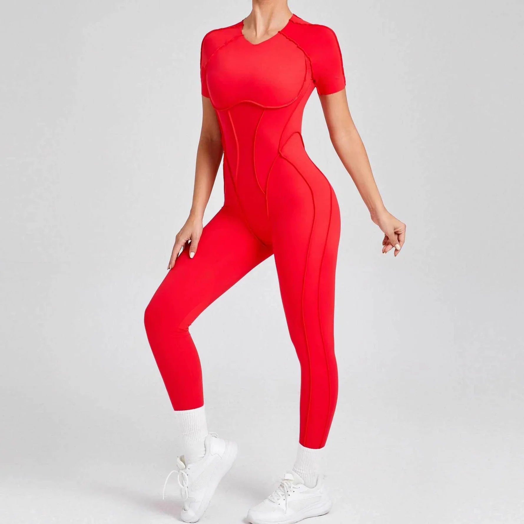 Sportieve Jumpsuit met Korte Mouwen