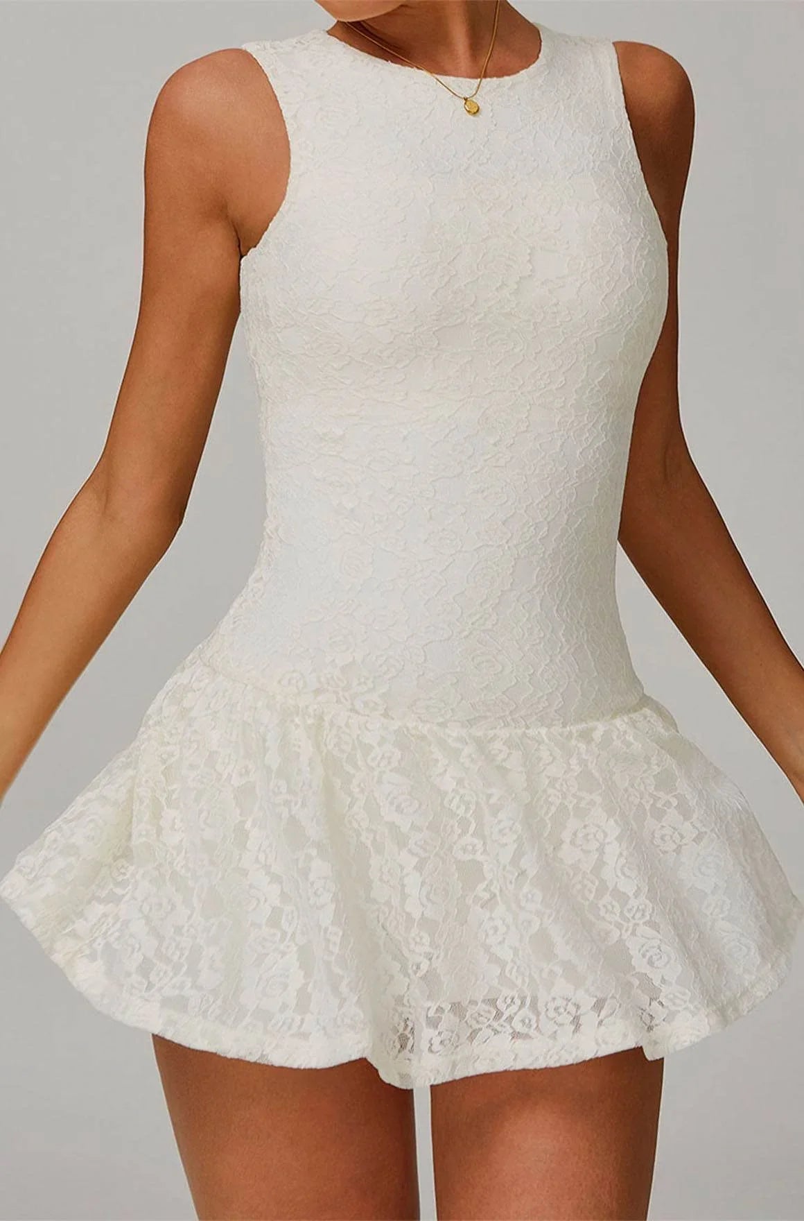 Mouwloze Jurk met Kantdetails