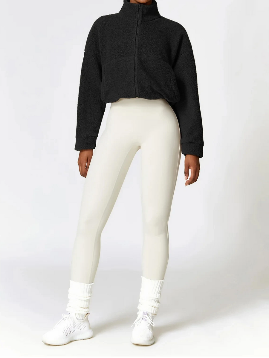 Fitness mjuk fleecejacka