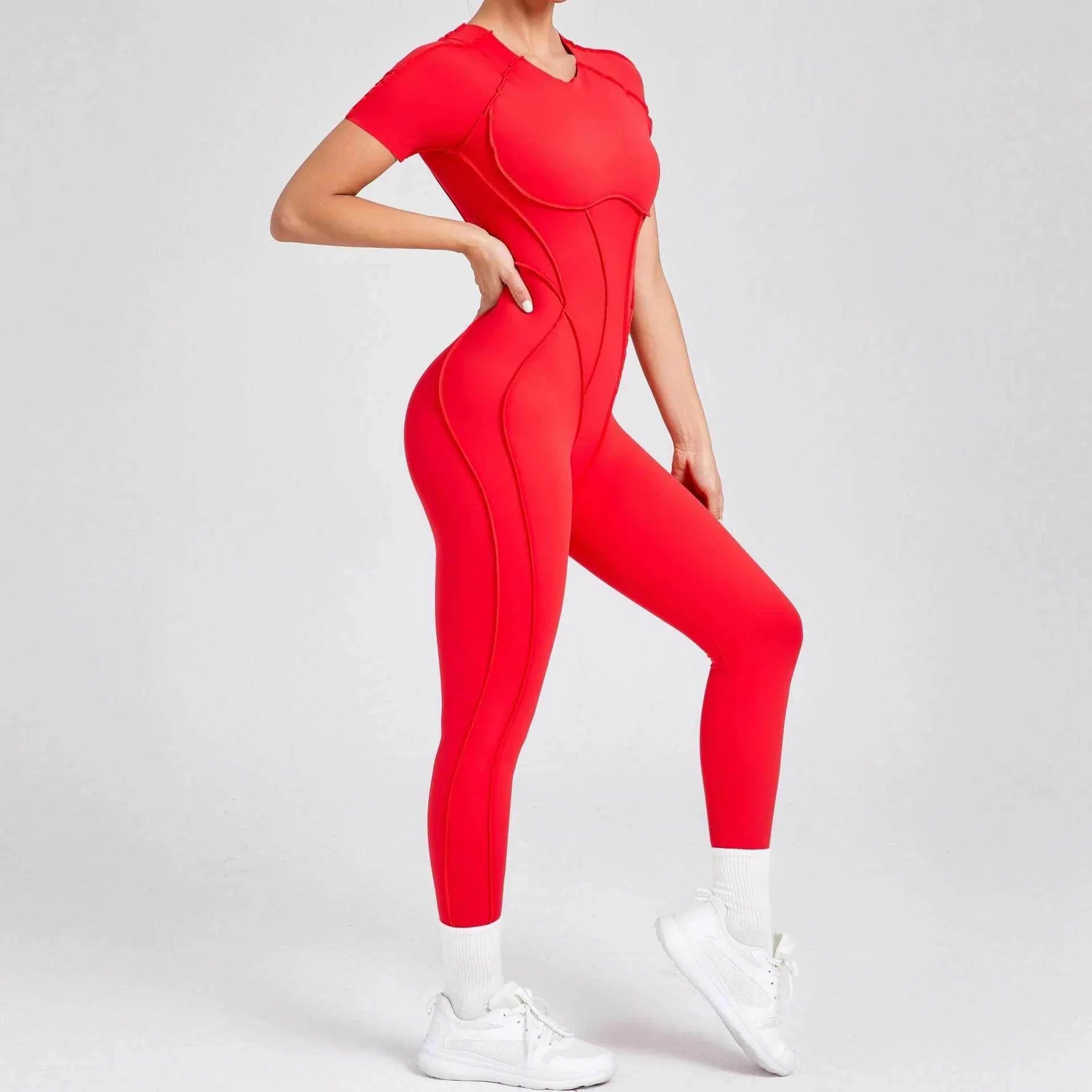 Sportieve Jumpsuit met Korte Mouwen