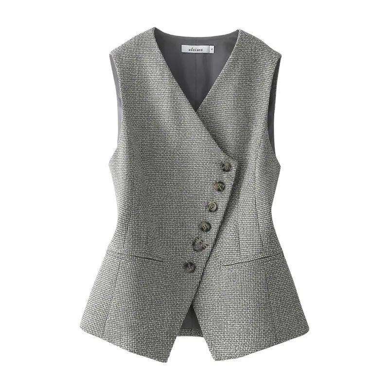 Elegant svartvit mönstrad väst