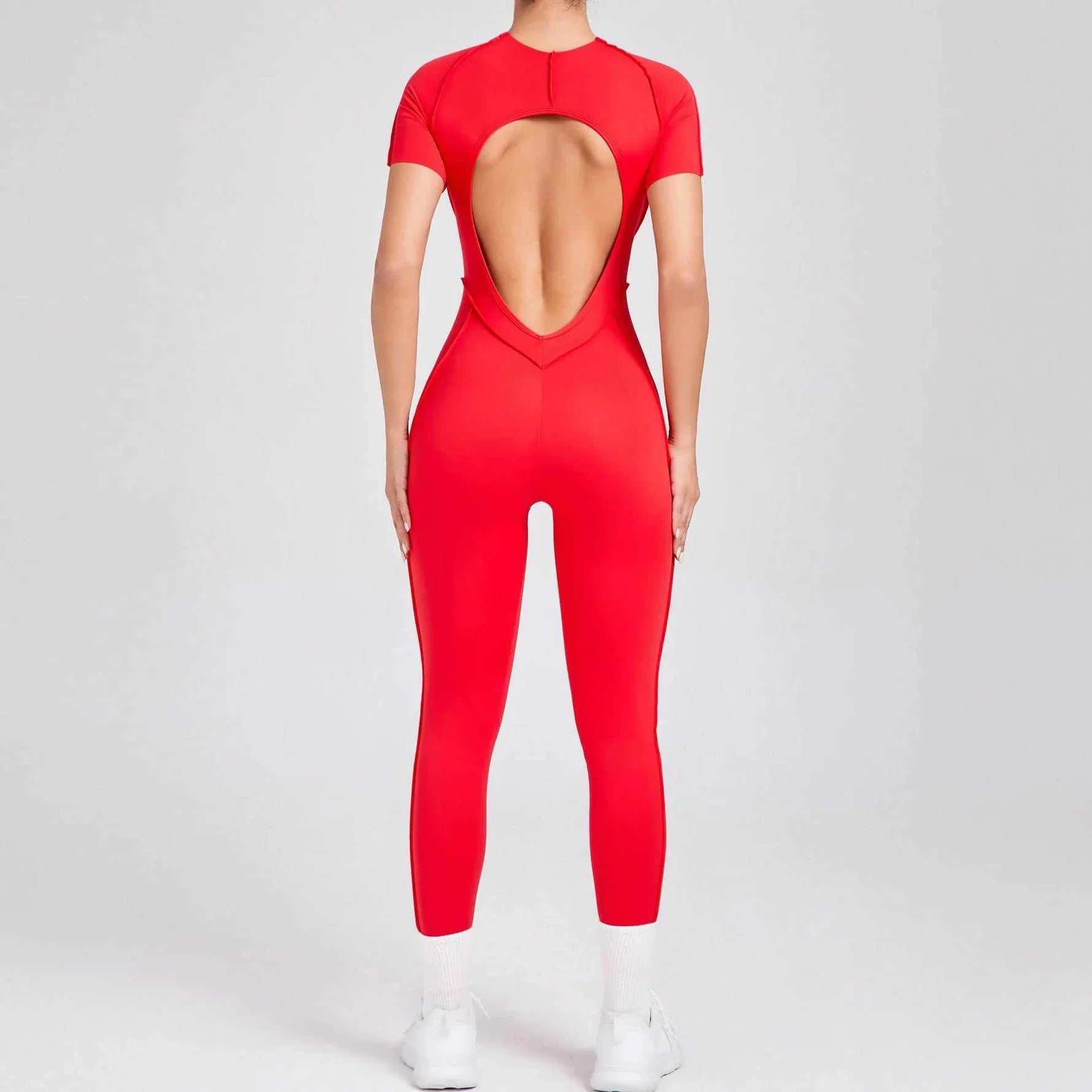 Sportieve Jumpsuit met Korte Mouwen