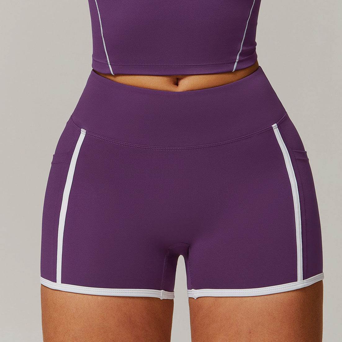 Sportieve High Waist Shorts met Contrasterende Details