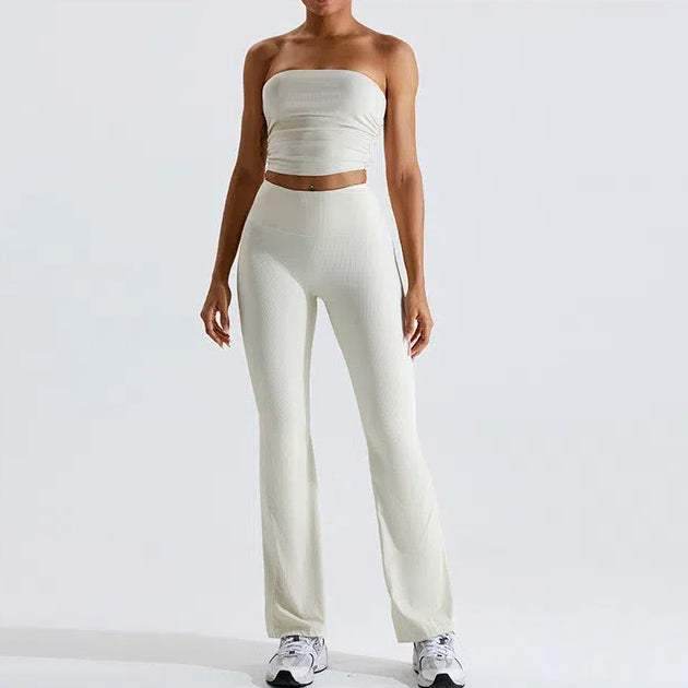 Geribbelde Bandeau Top