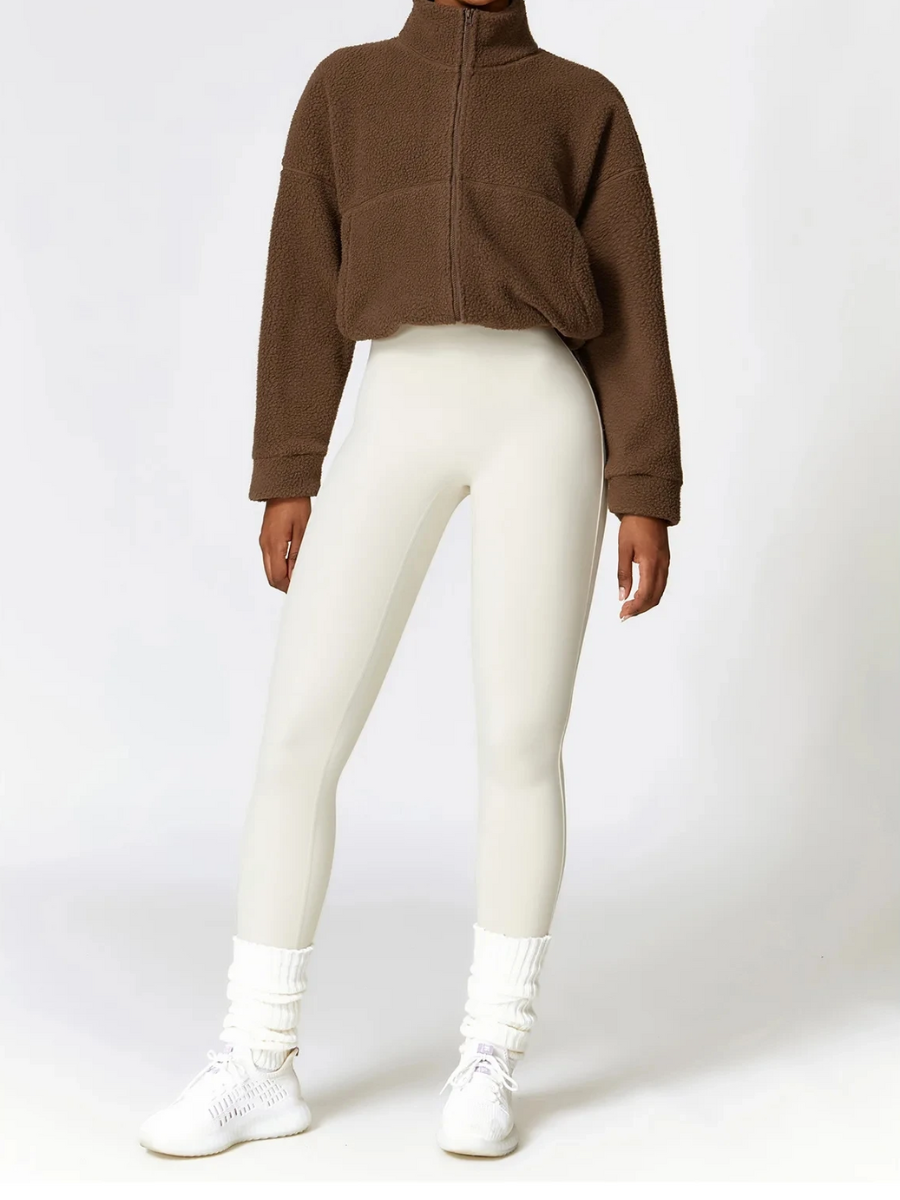 Fitness mjuk fleecejacka