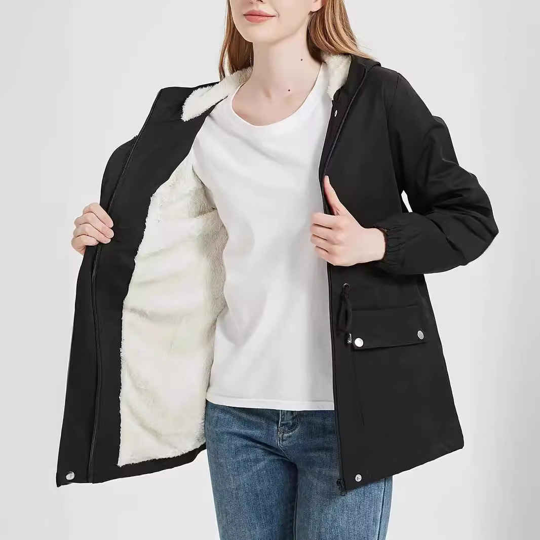 Löst sittande överrock med fleece på insidan
