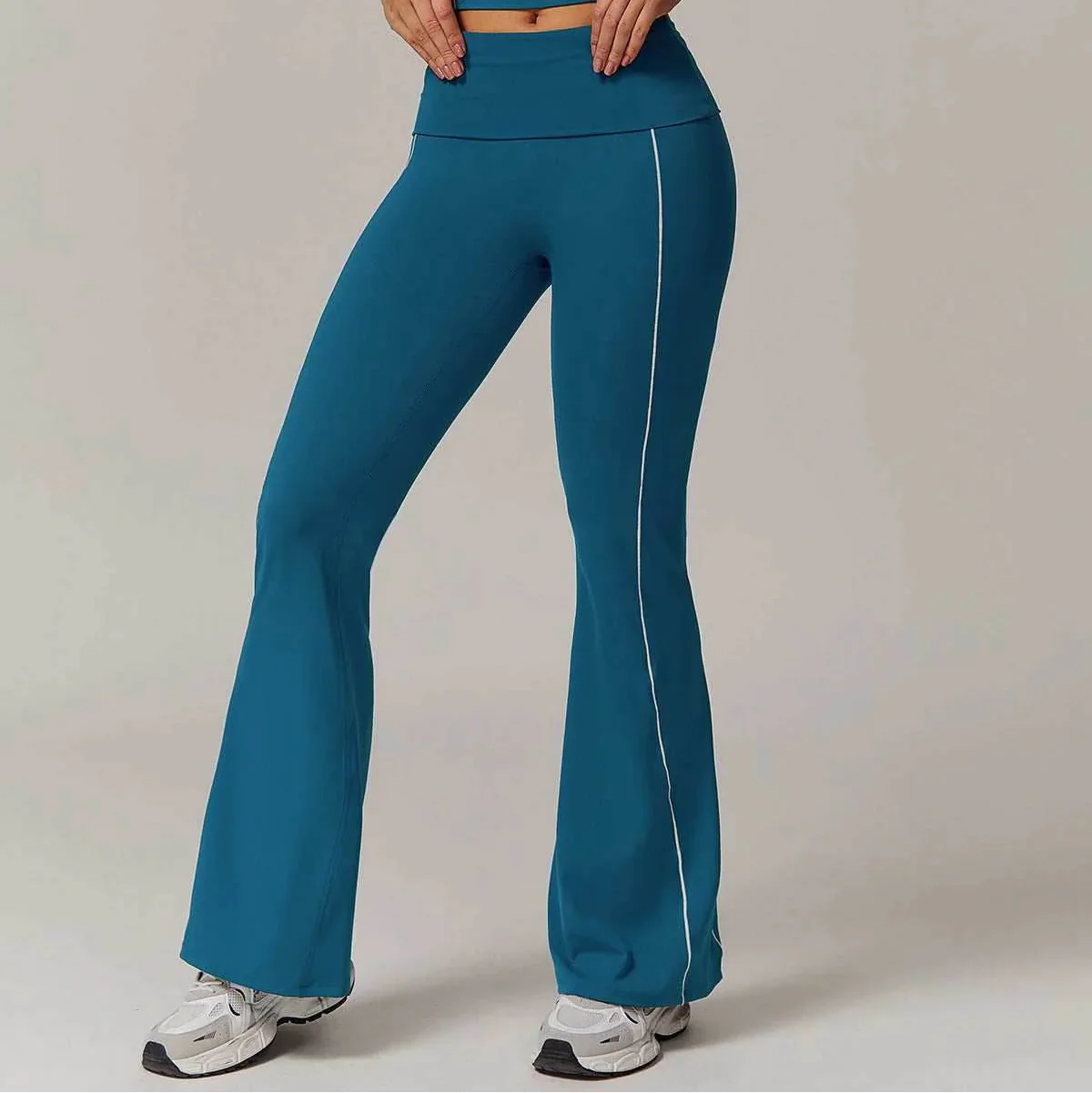 Flared Sportbroek met Contrasterende Naden