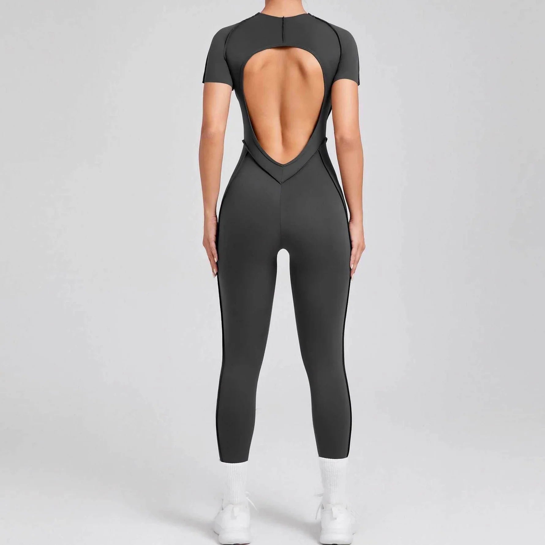 Sportieve Jumpsuit met Korte Mouwen