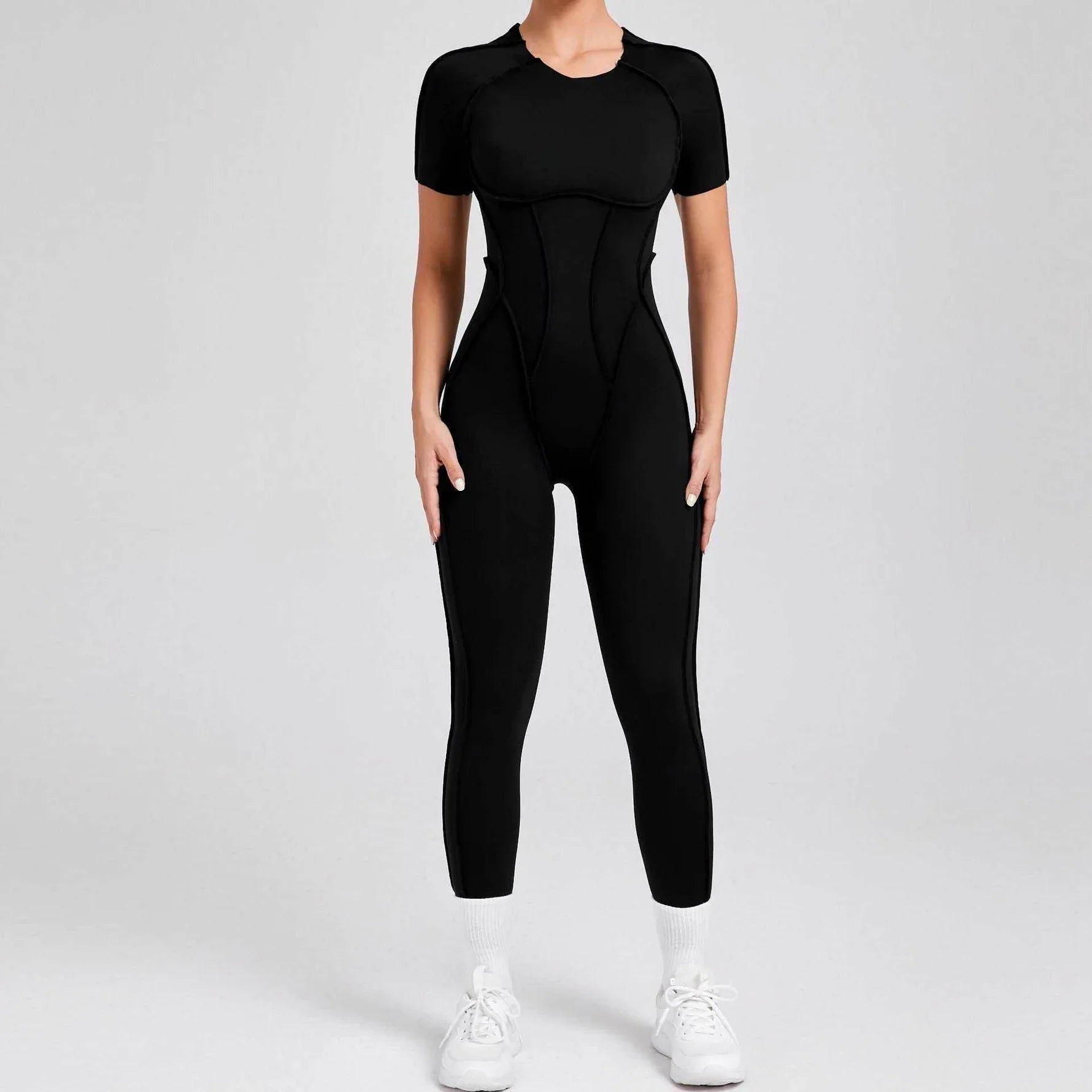 Sportieve Jumpsuit met Korte Mouwen