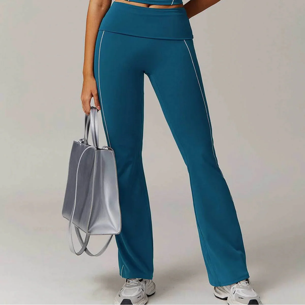 Flared Sportbroek met Contrasterende Naden