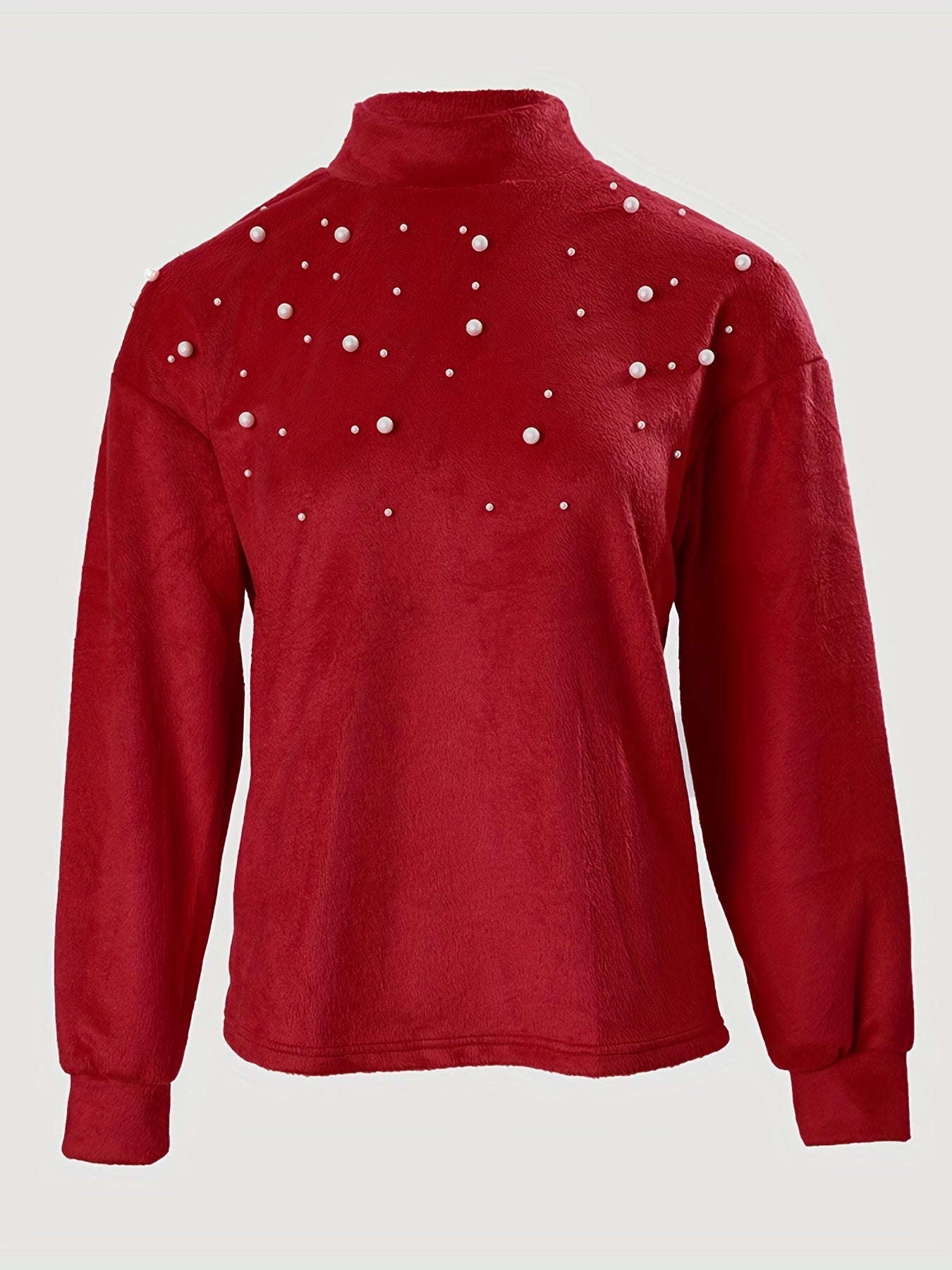 Turtleneck-tröja med pärlor