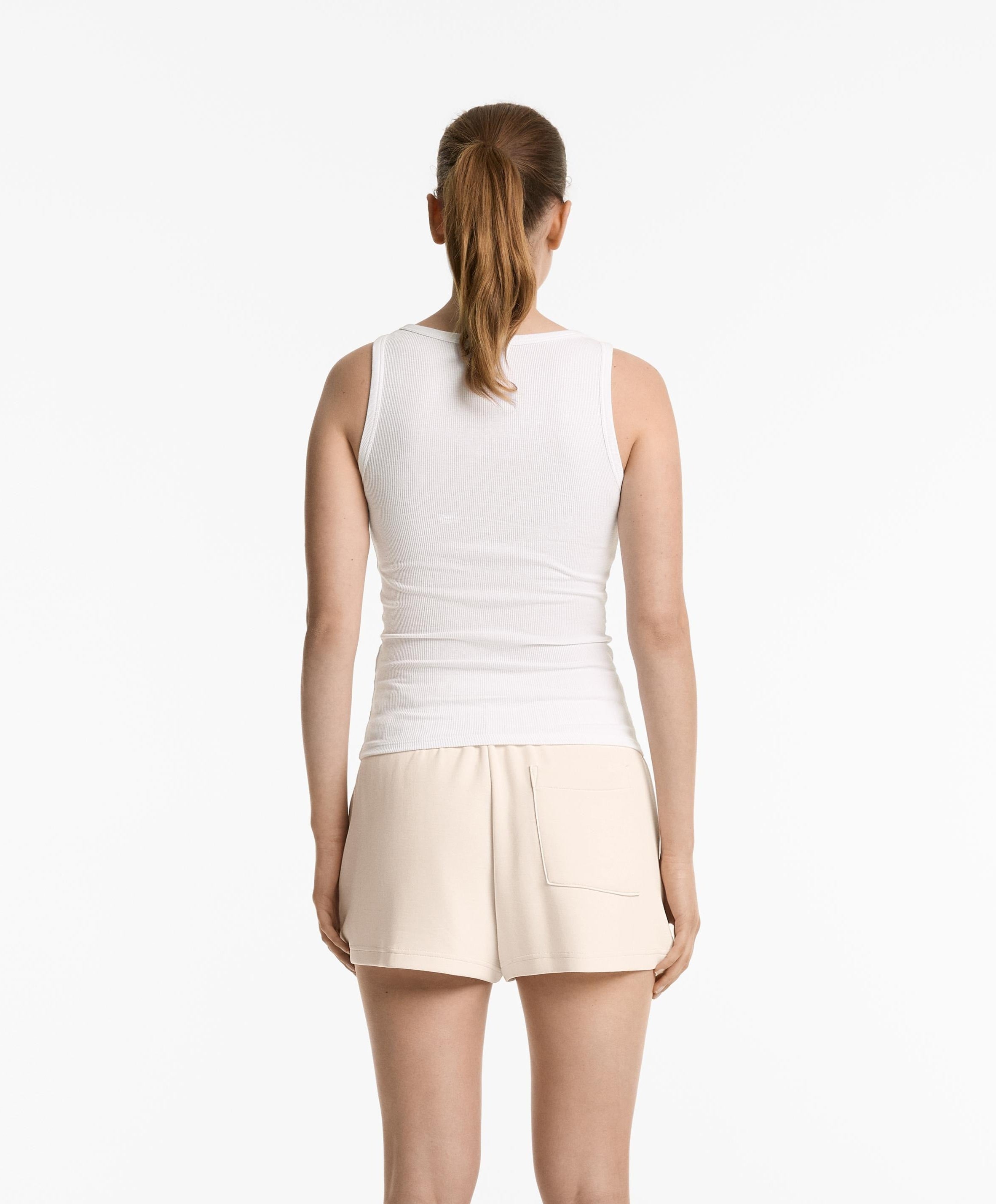 Geribde Henley Tanktop