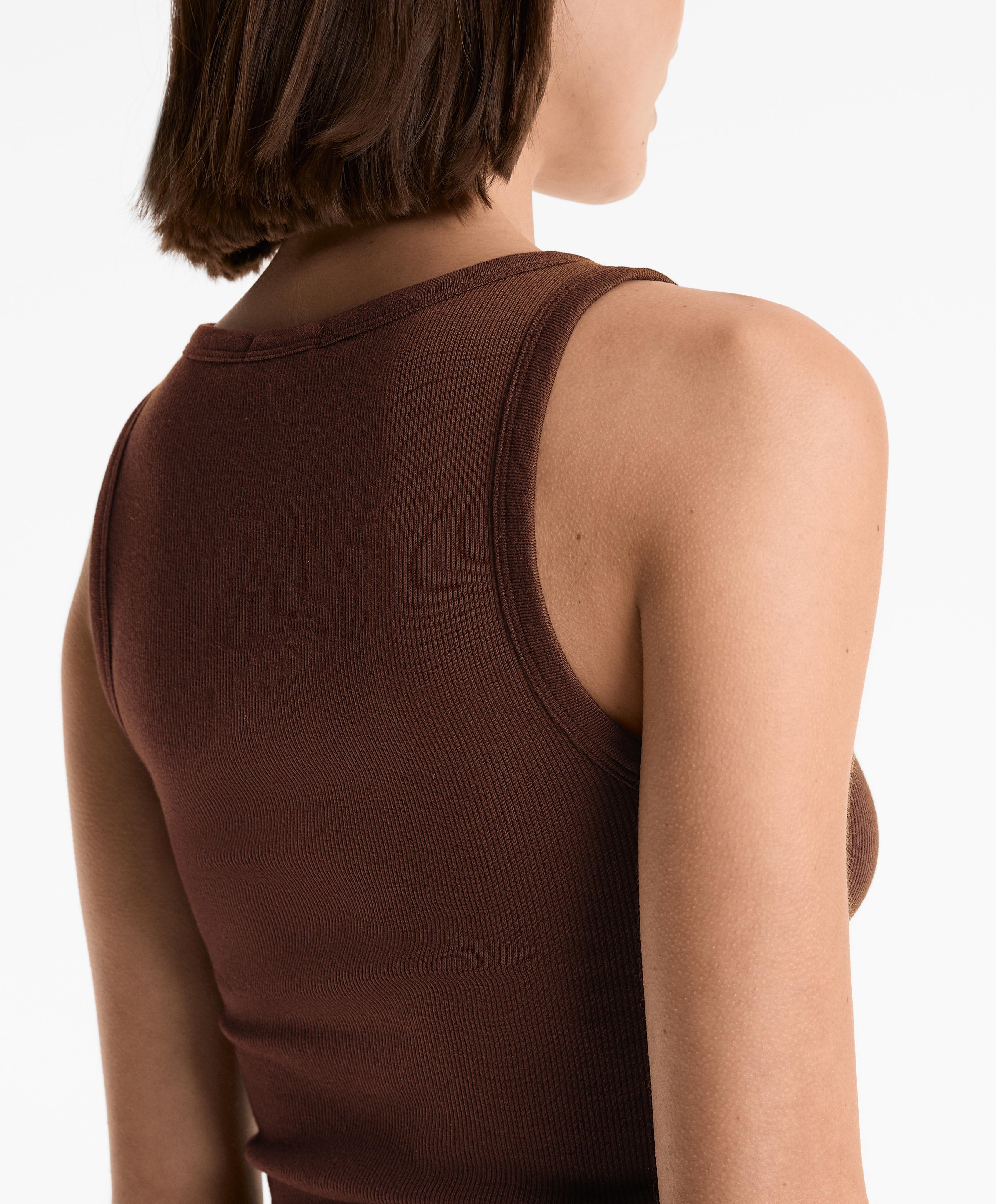 Geribde Henley Tanktop