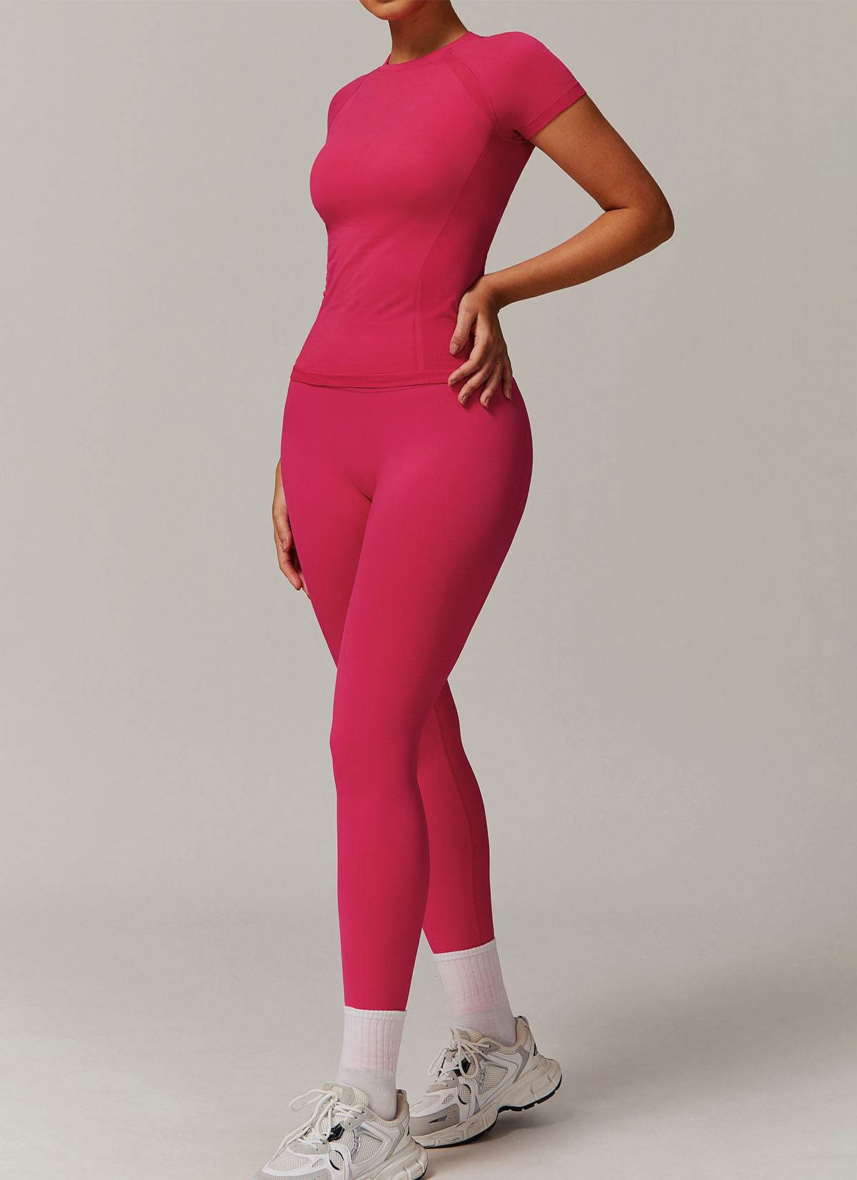Naadloze Sportset met T-shirt en Legging