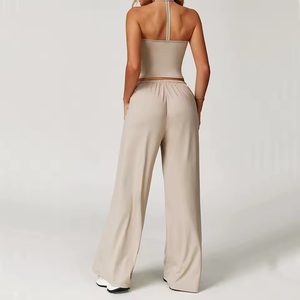 Haltertop en Wijde Broek Set