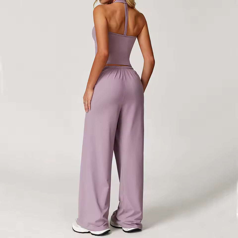Haltertop en Wijde Broek Set