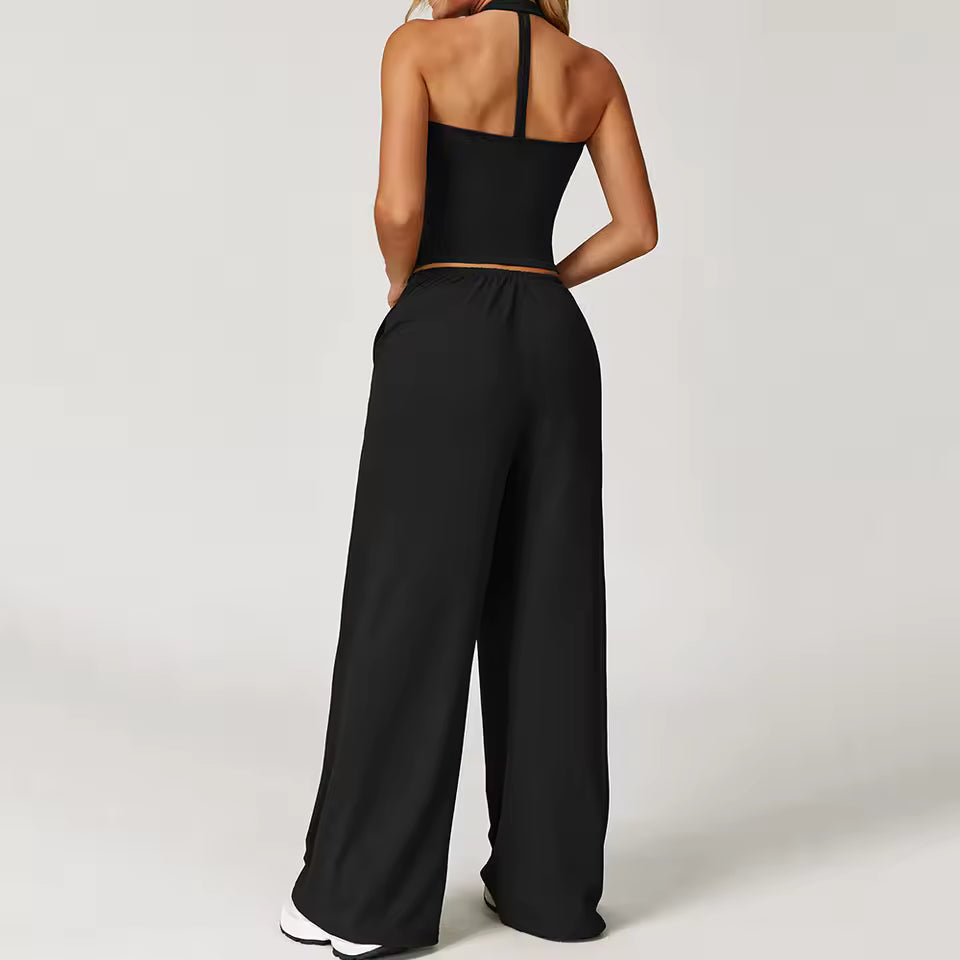 Haltertop en Wijde Broek Set