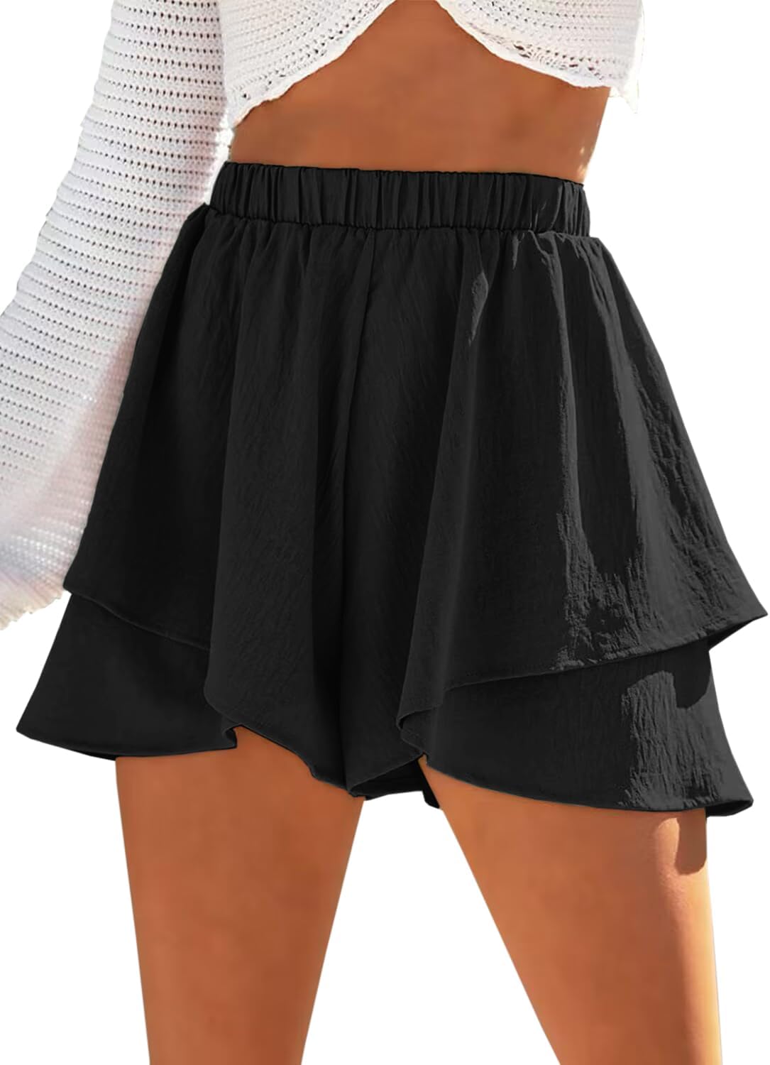 Gelaagde ruche shorts
