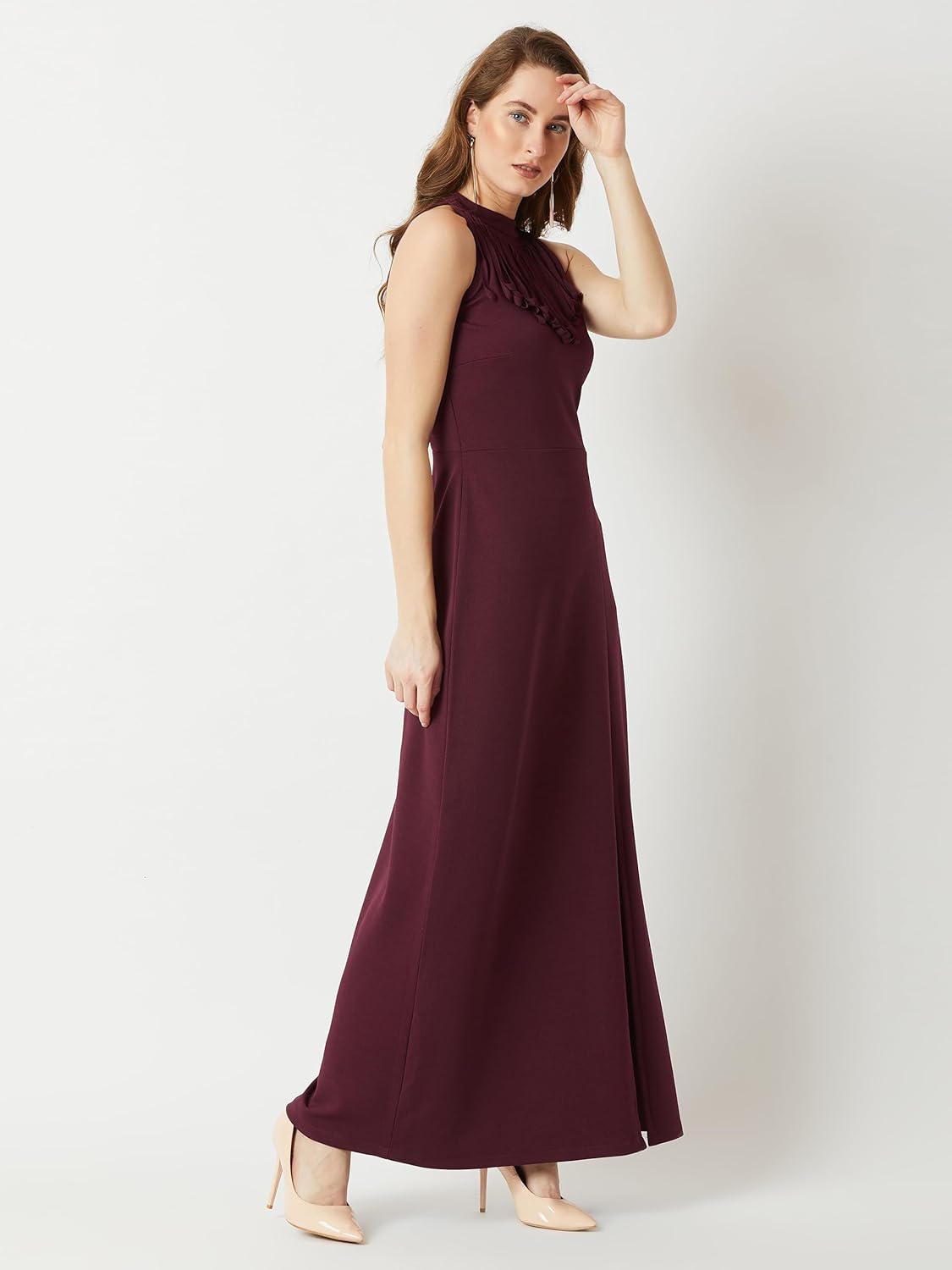 Terresa maxi-jurk met elegante halslijn