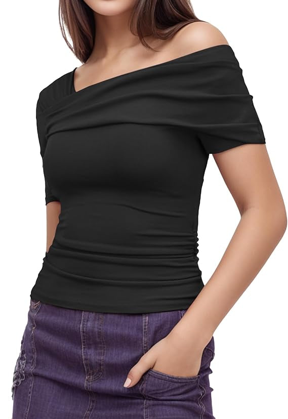 Asymmetrische Off-Shoulder Top