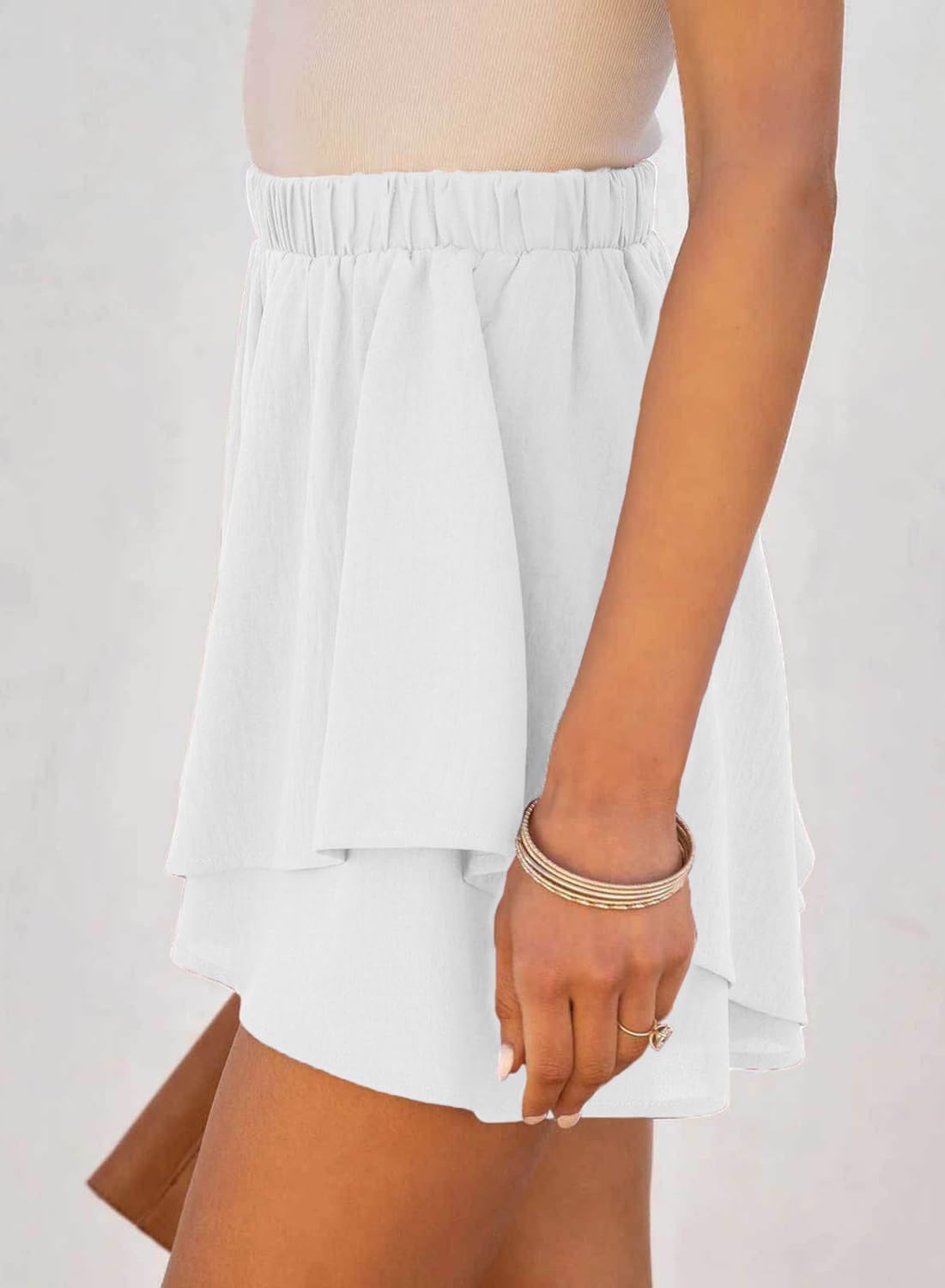 Gelaagde ruche shorts