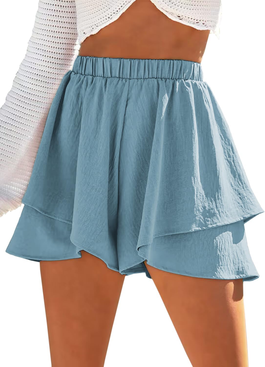 Gelaagde ruche shorts