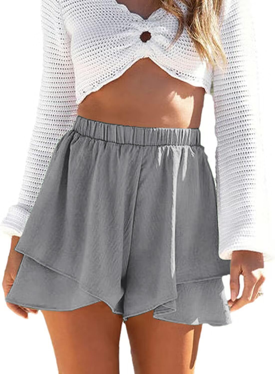 Gelaagde ruche shorts