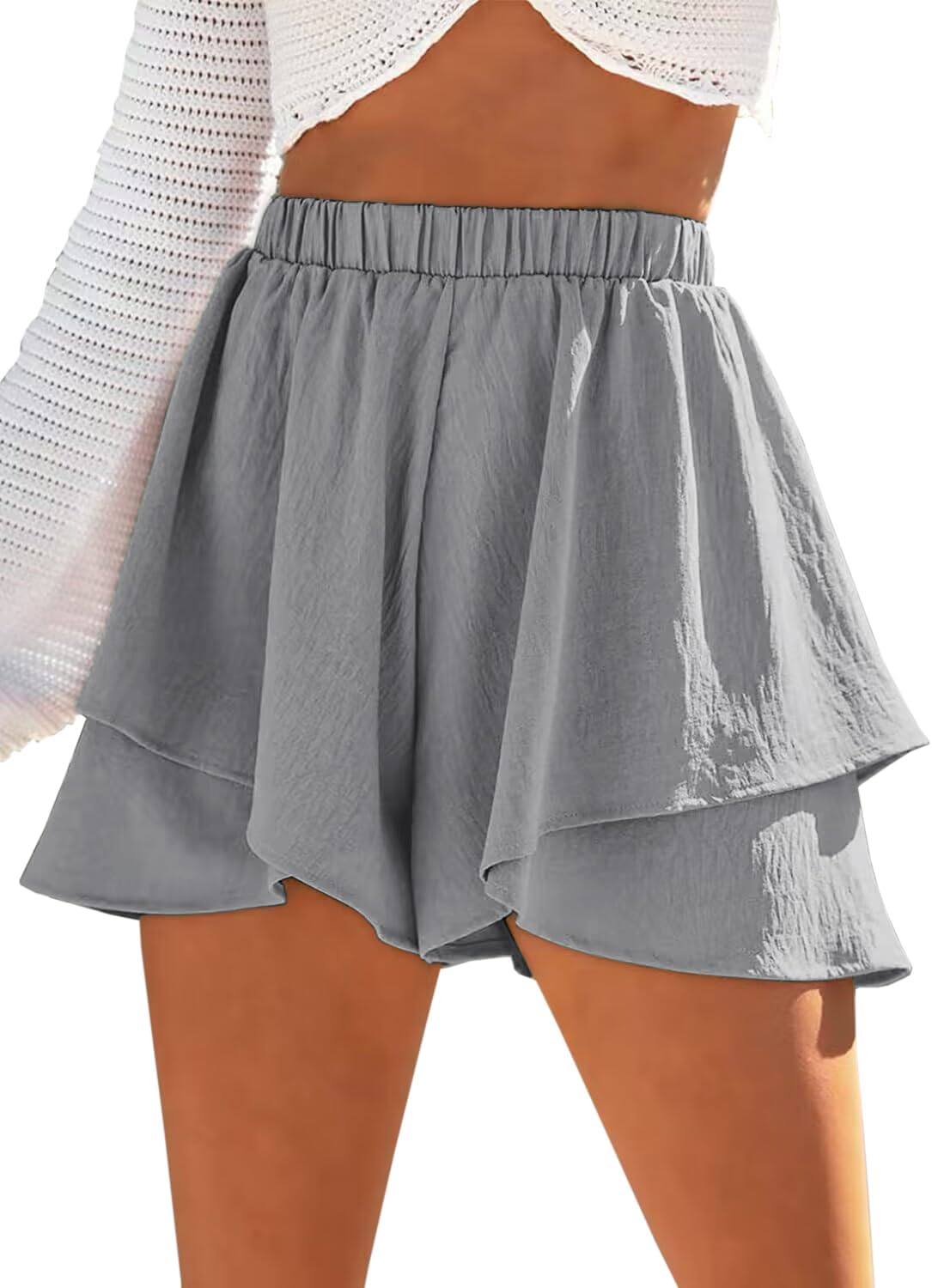 Gelaagde ruche shorts