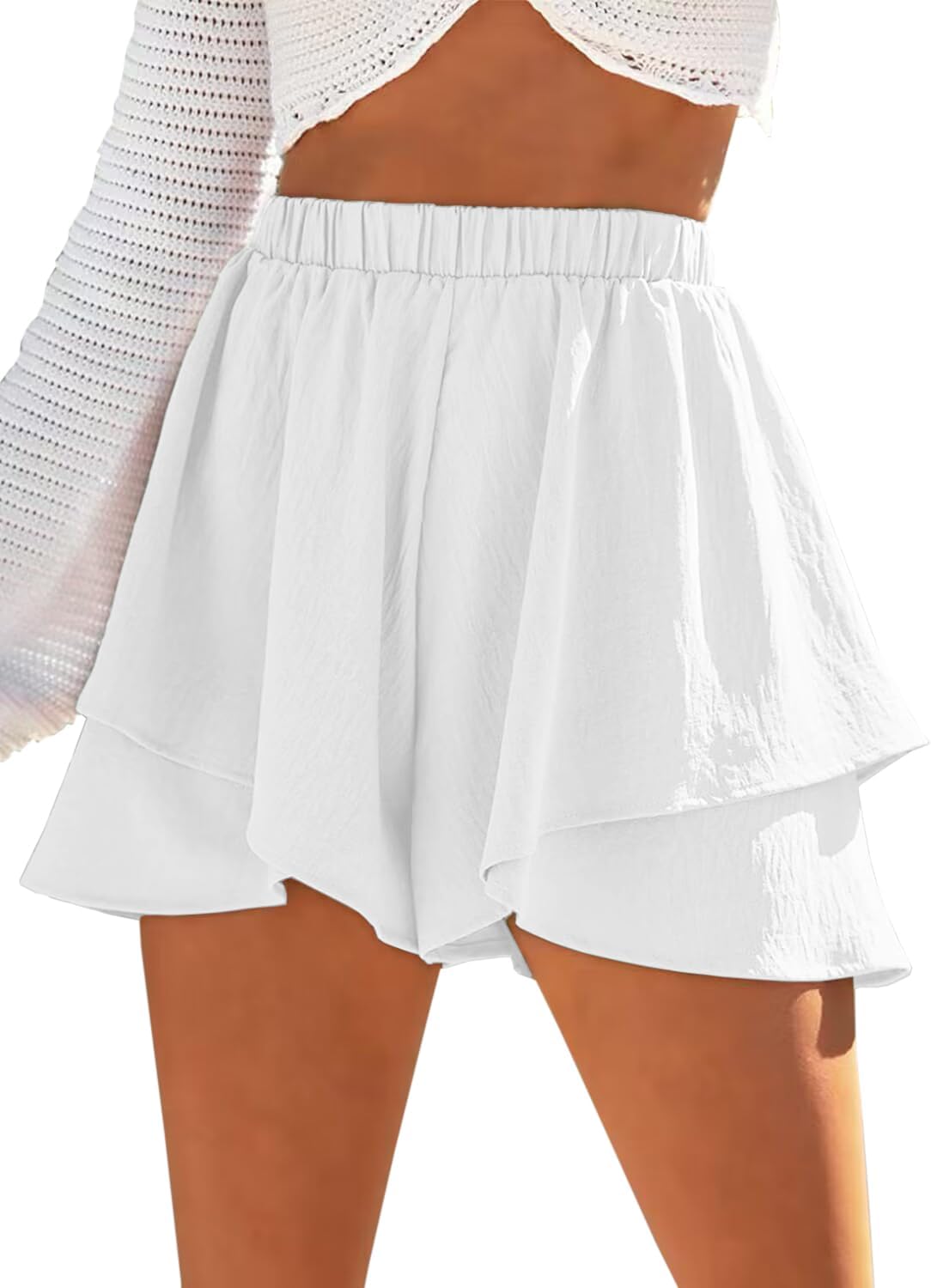 Gelaagde ruche shorts